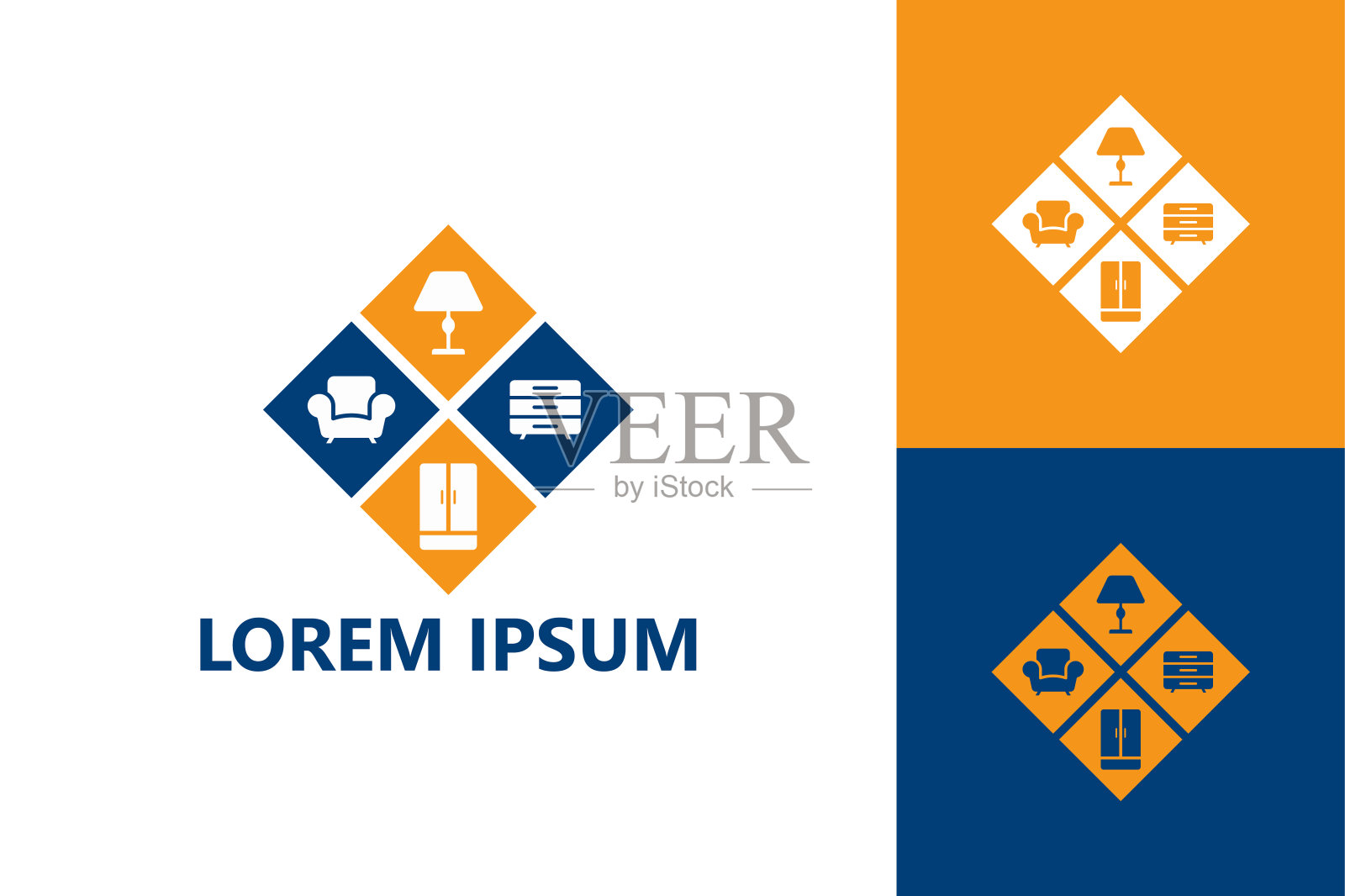 家具标识模板设计矢量插画图片素材