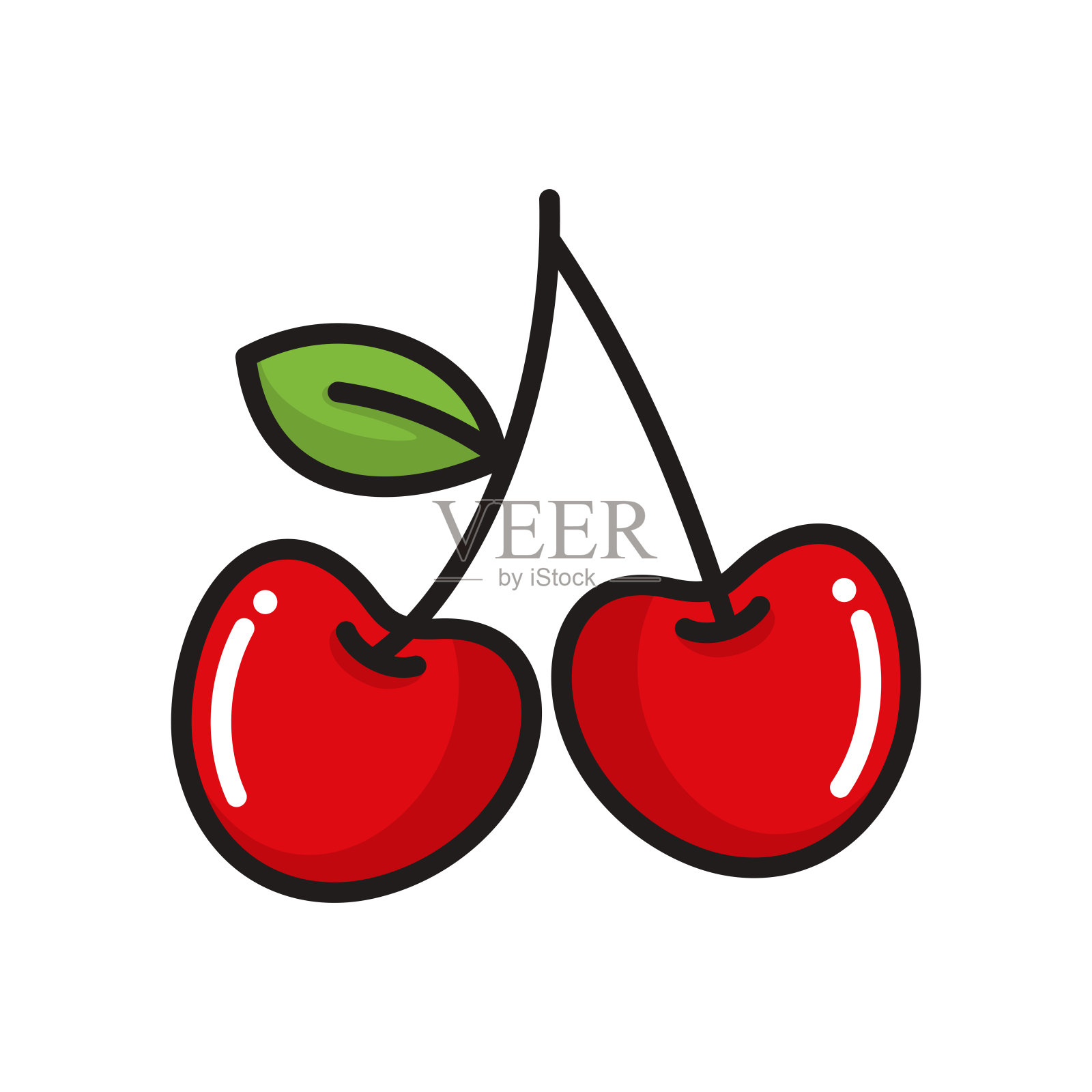 樱桃果标志设计矢量插画图片素材