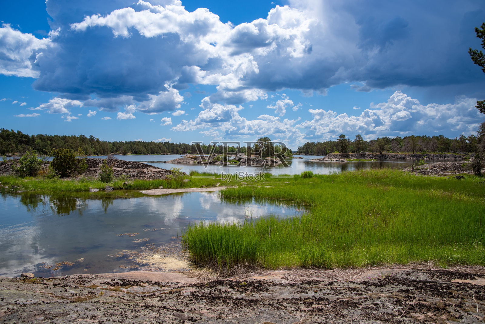 瑞典，欧洲，Moensteras附近的瑞典群岛景观照片摄影图片