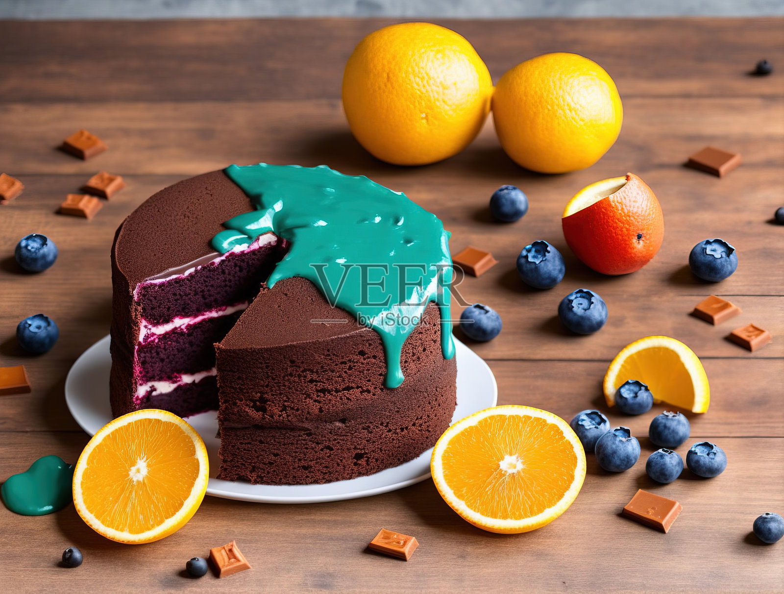 水果巧克力蛋糕照片摄影图片