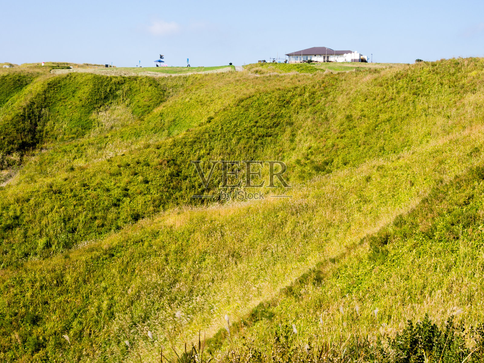 日本熊本县的Aso- kuju国家公园，Aso火山火山口北缘的风景观景台照片摄影图片