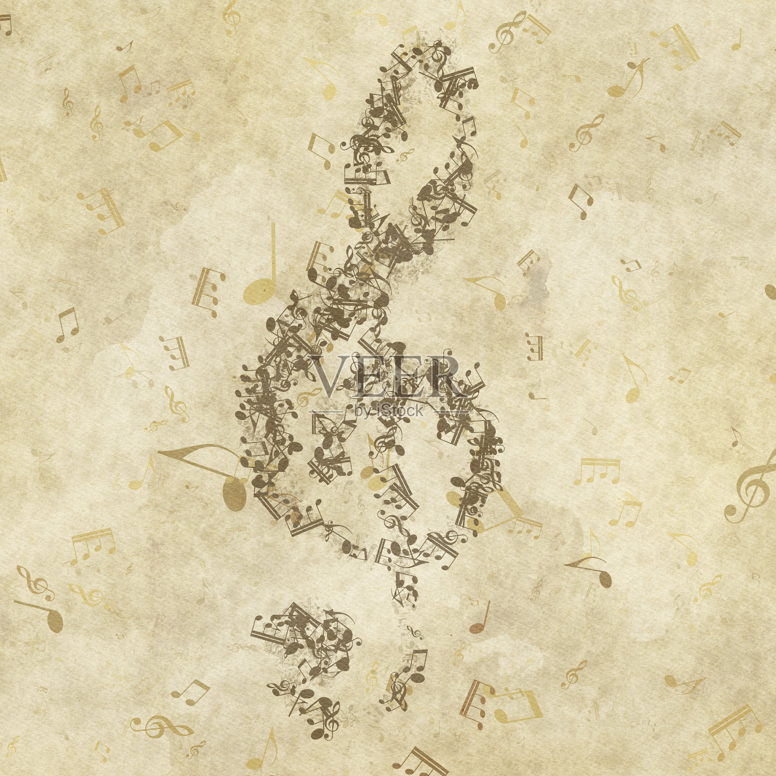 垃圾摇滚音乐背景。插画图片素材