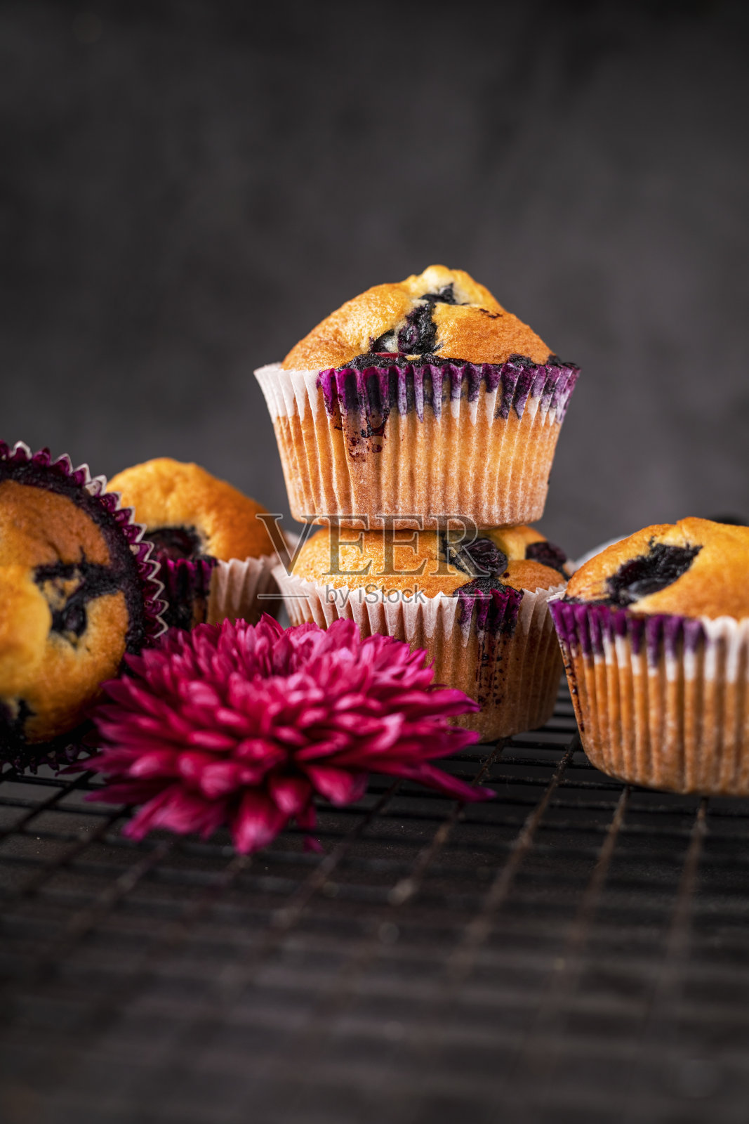 自制蓝莓松饼照片摄影图片