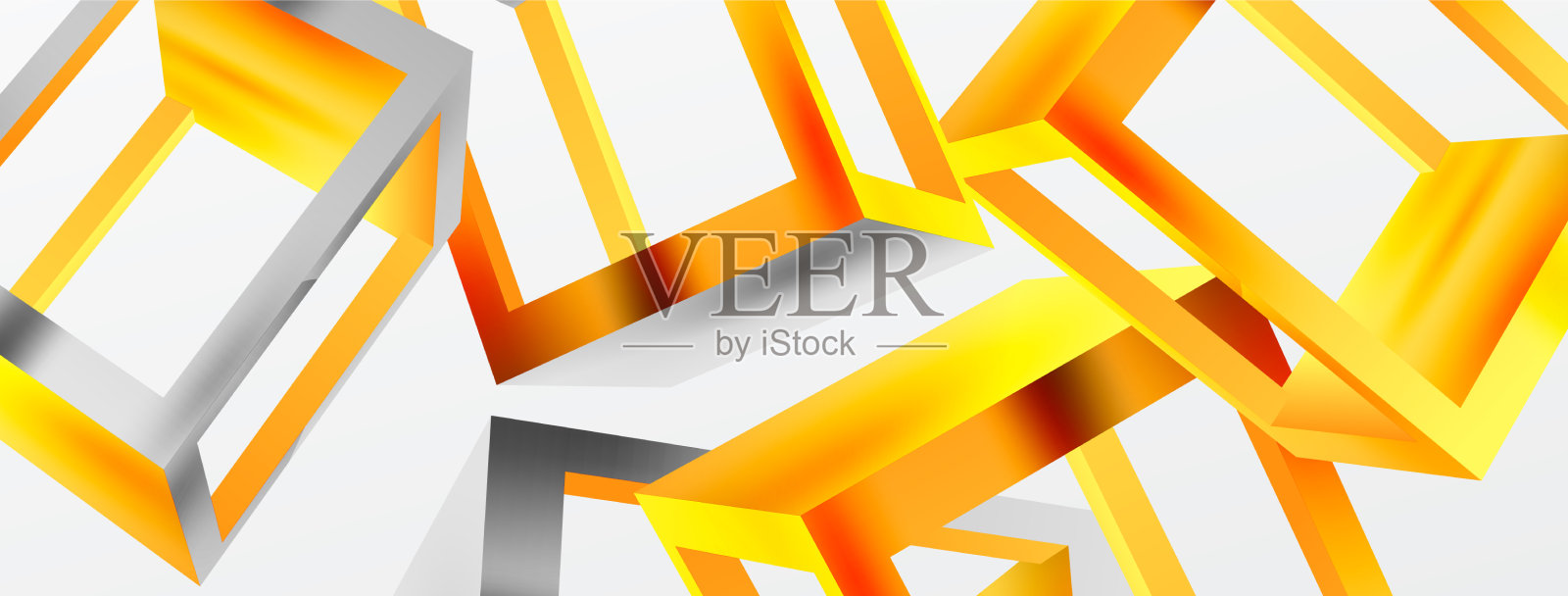 3d立方体形状几何背景新潮插画图片素材