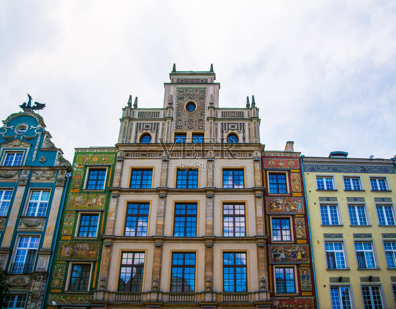 波兰格但斯克美丽的老城区照片摄影图片