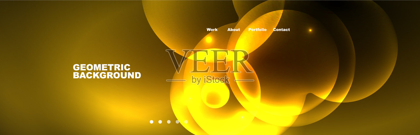 闪亮的霓虹灯圈和气泡黑暗抽象插画图片素材