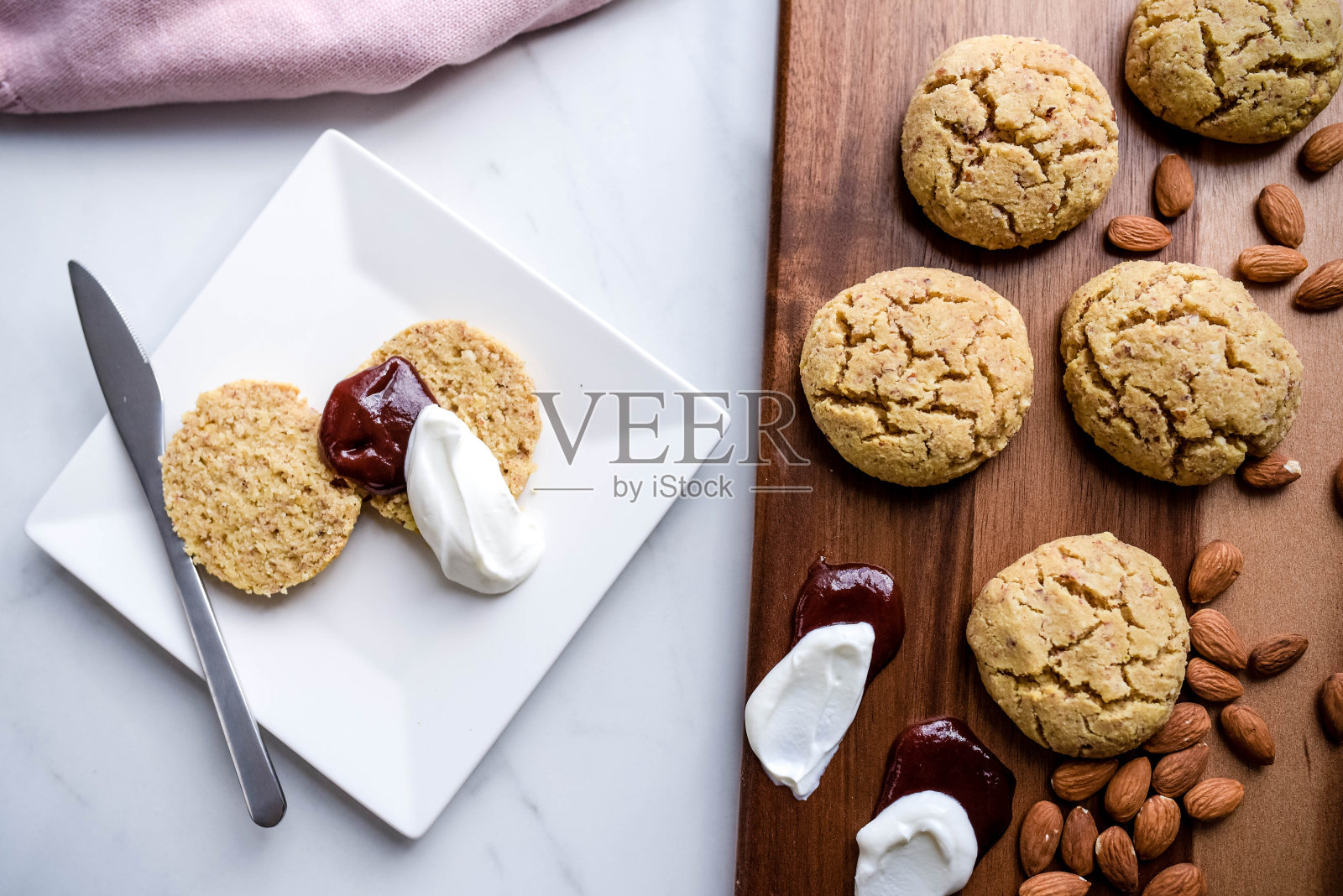 杏仁软烤饼照片摄影图片