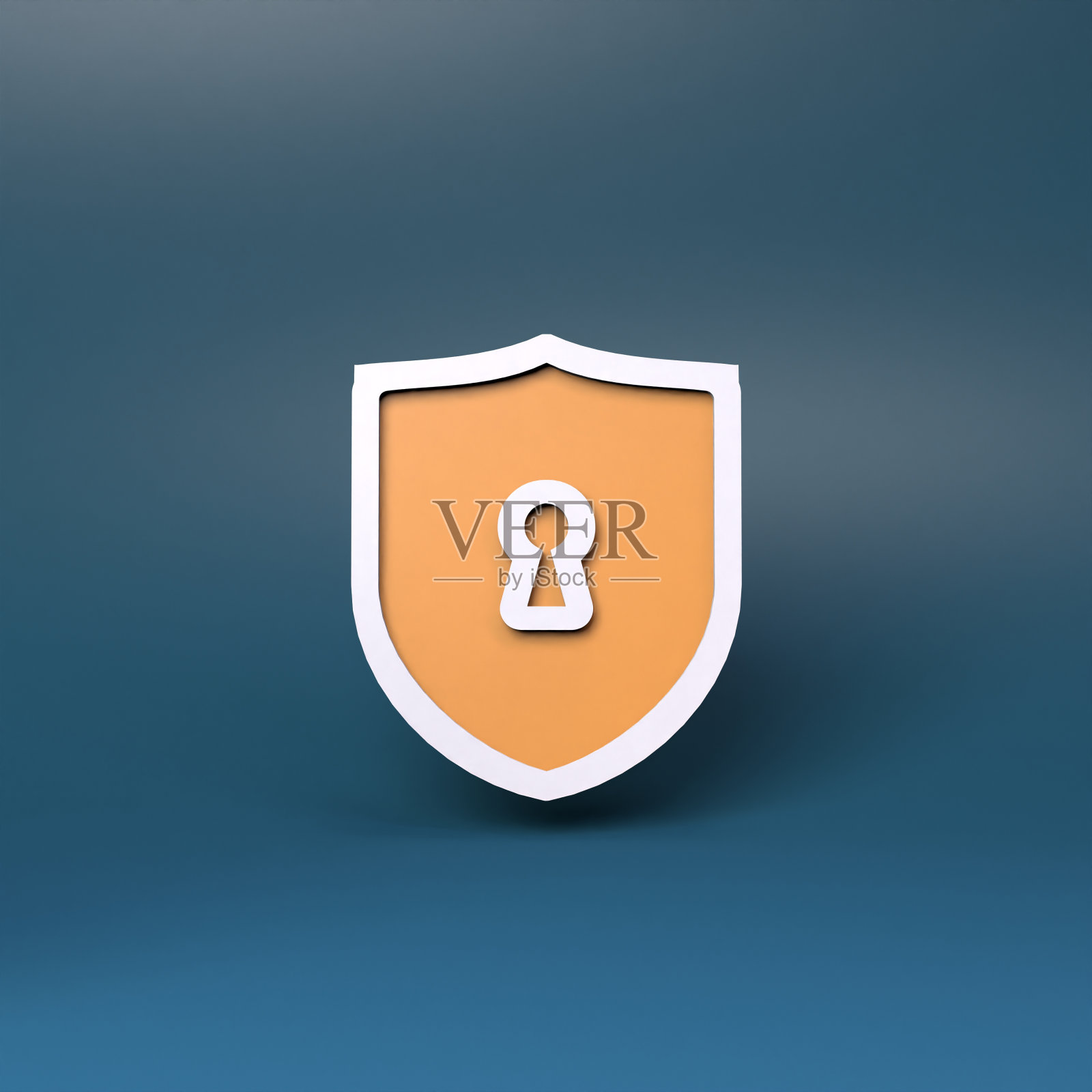 盾牌图标。3d渲染插图。图标素材