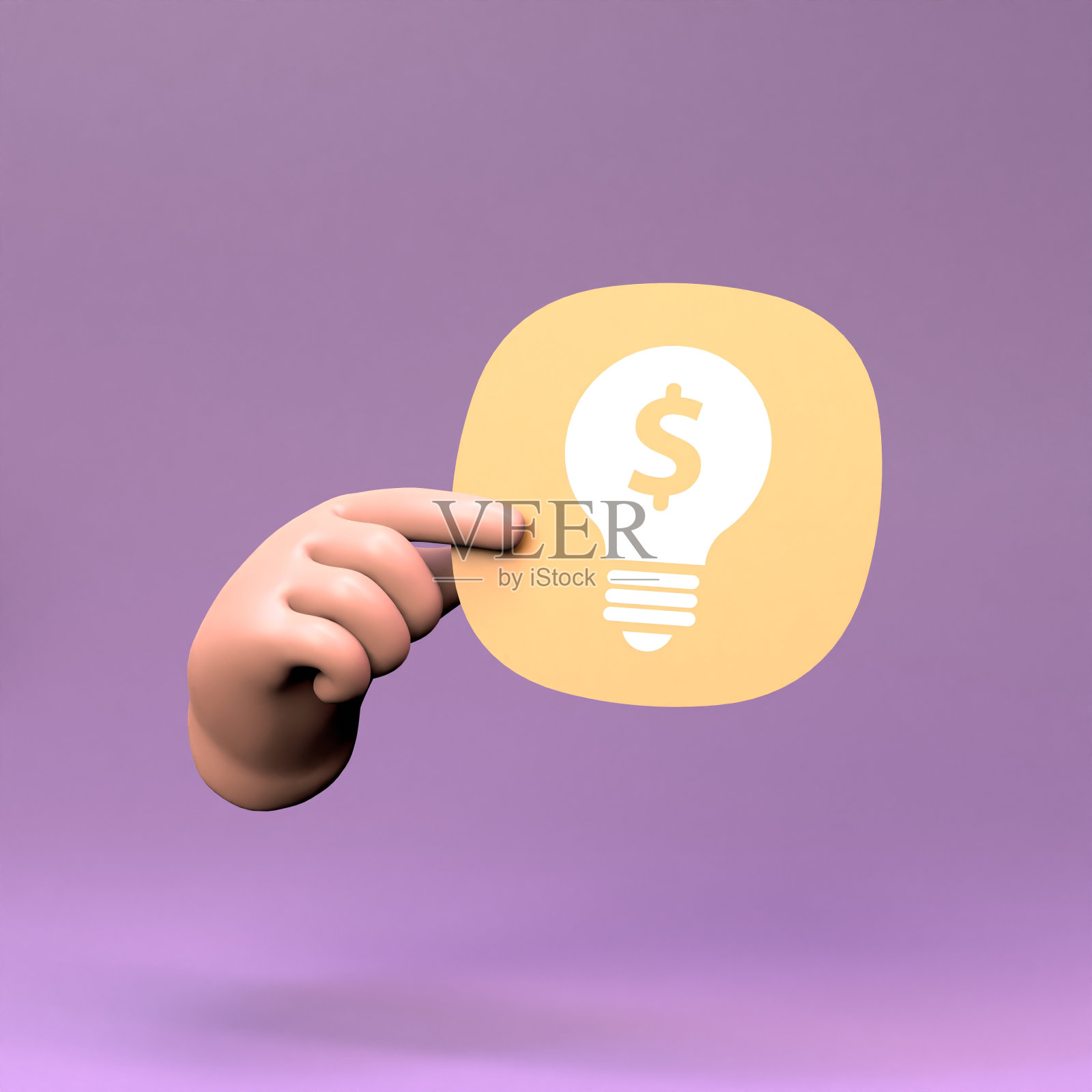 灯泡图标。3d渲染插图。照片摄影图片