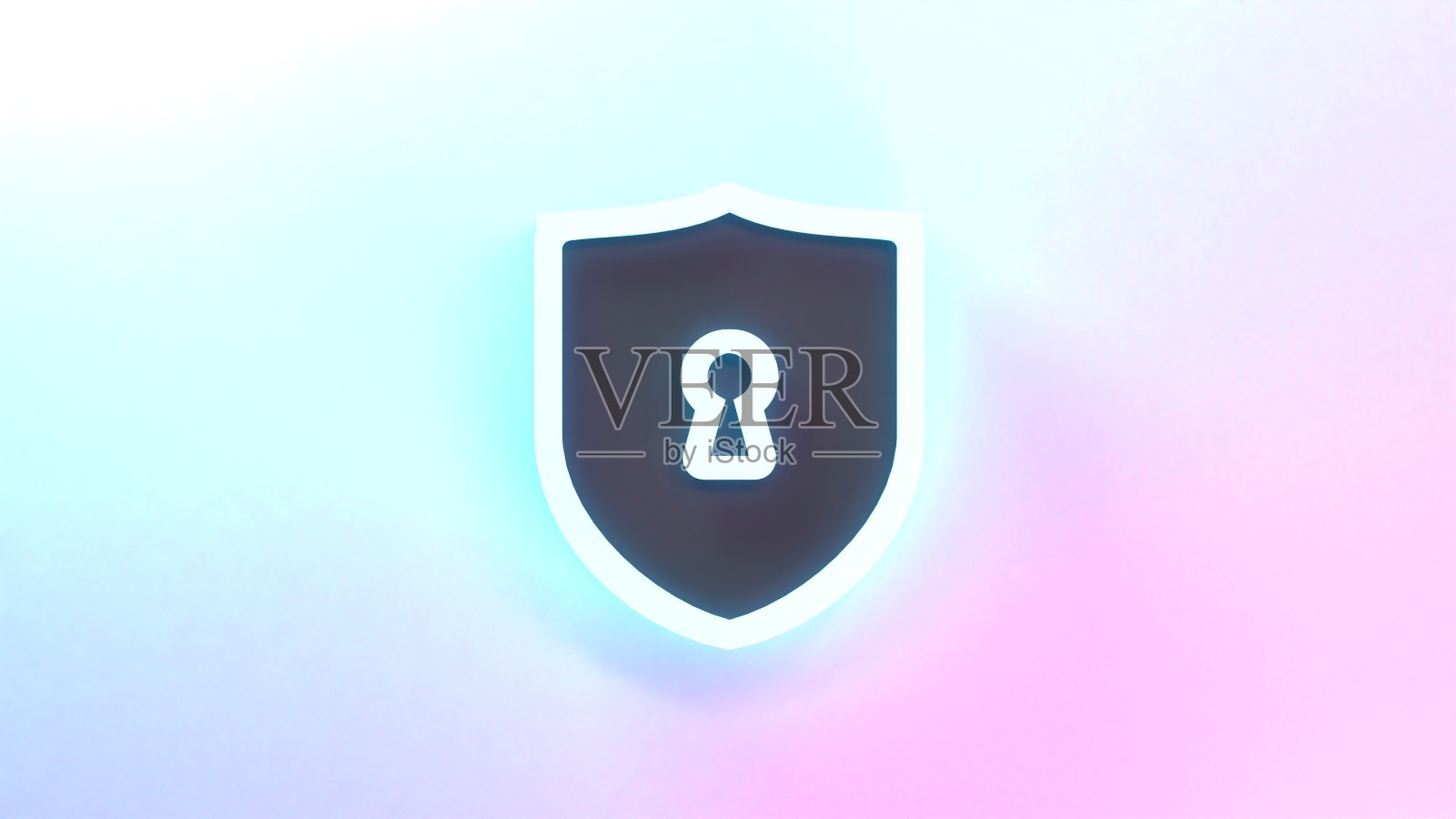 盾牌图标。3d渲染插图。照片摄影图片