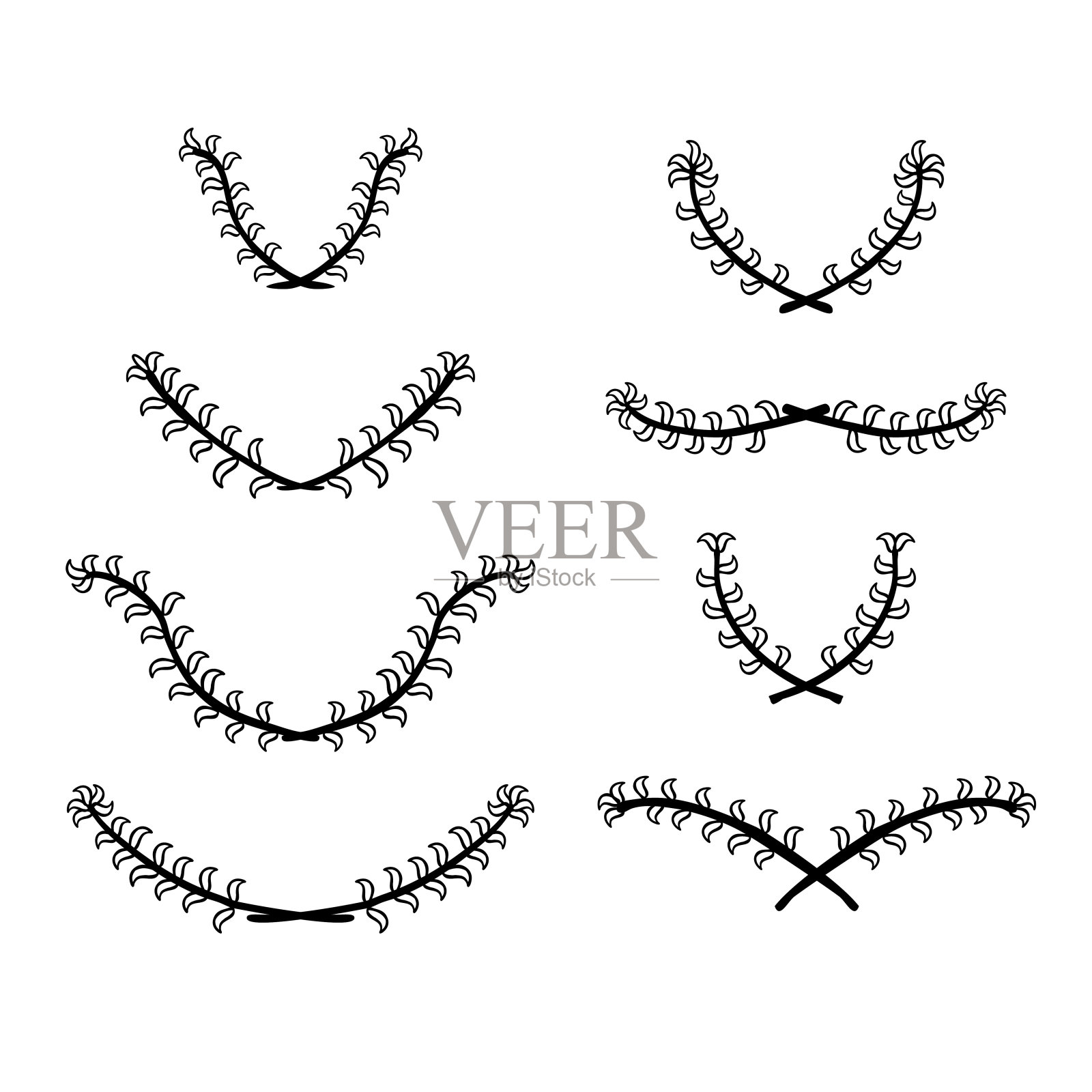 花卉边界-设置03 01A插画图片素材