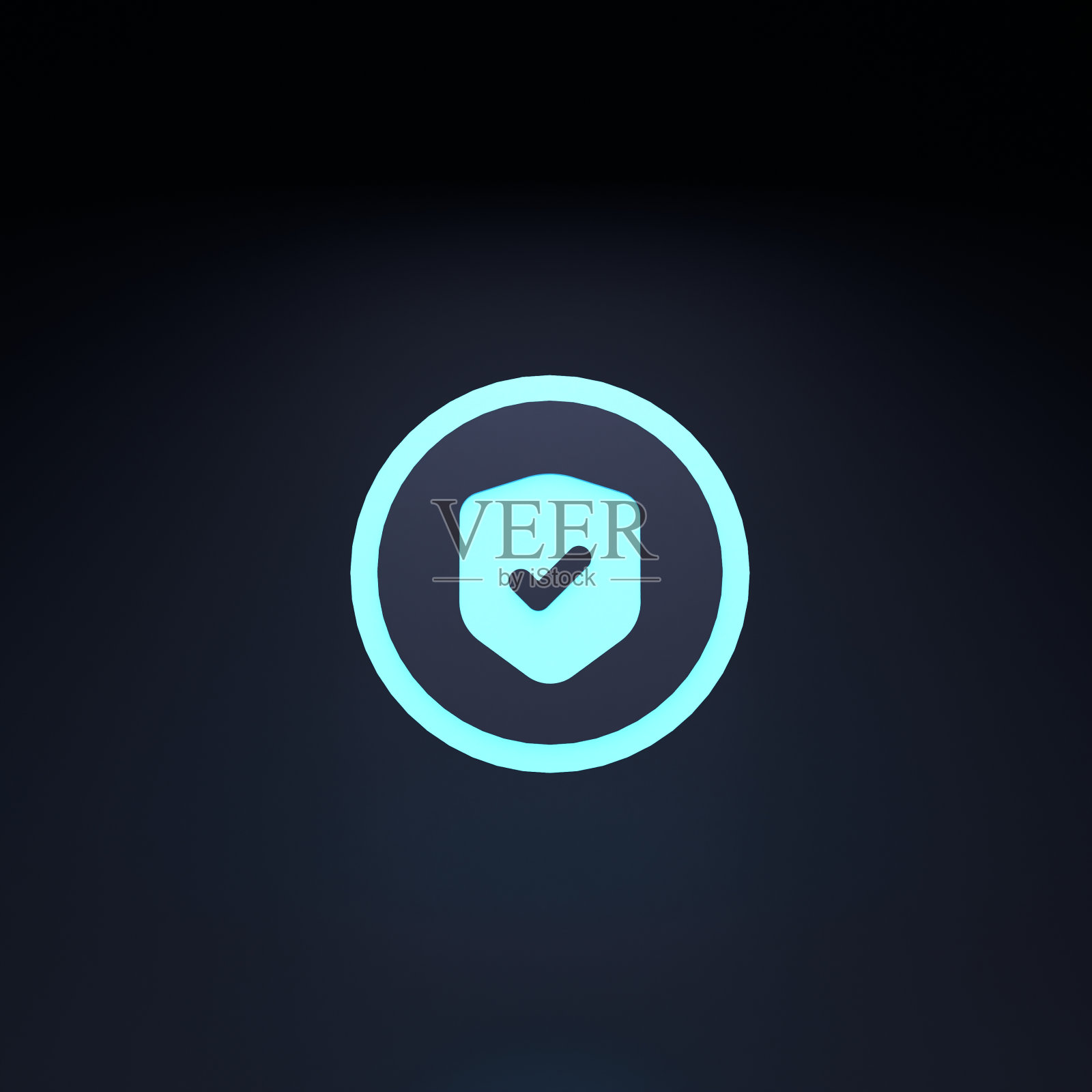 盾牌图标。数据保护概念。3d渲染插图。照片摄影图片