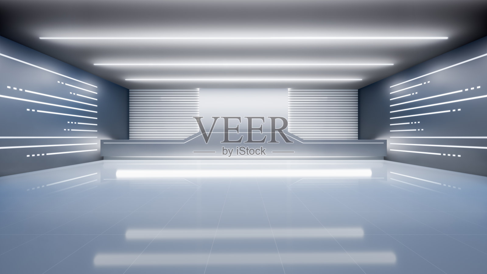 未来展厅的3d渲染背景。照片摄影图片