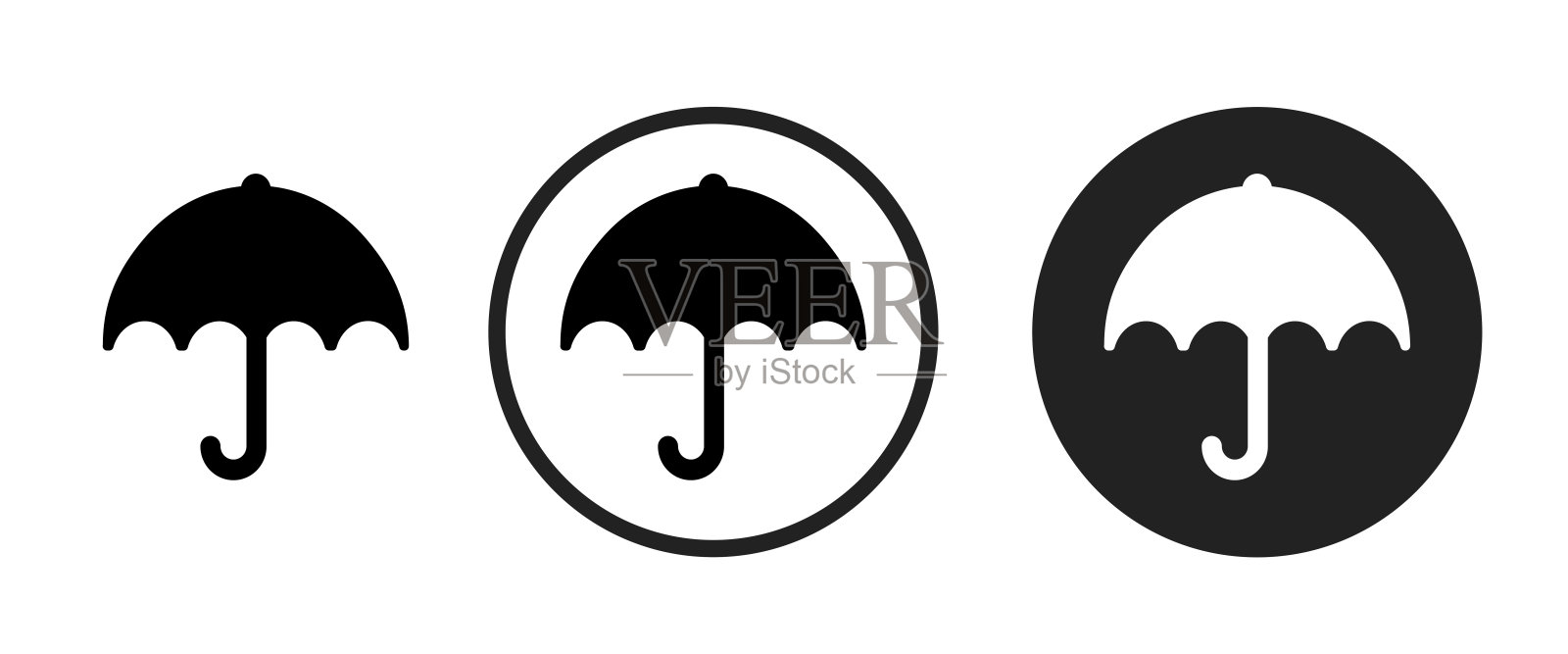 雨伞图标集。网站设置图标矢量。电脑和手机图标素材