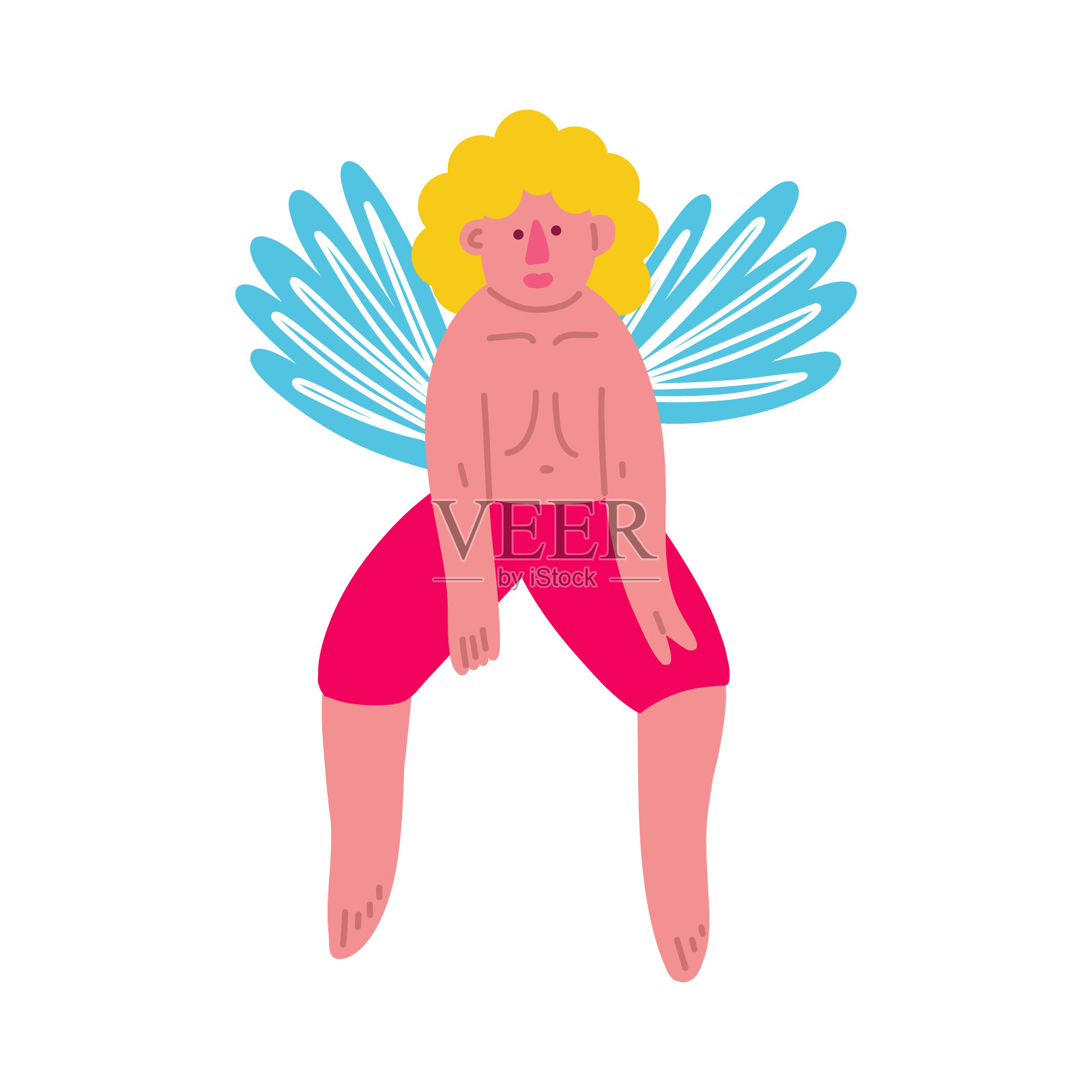 情人节的心配上一张悲伤的脸。怪异的漫画心脏。插画图片素材