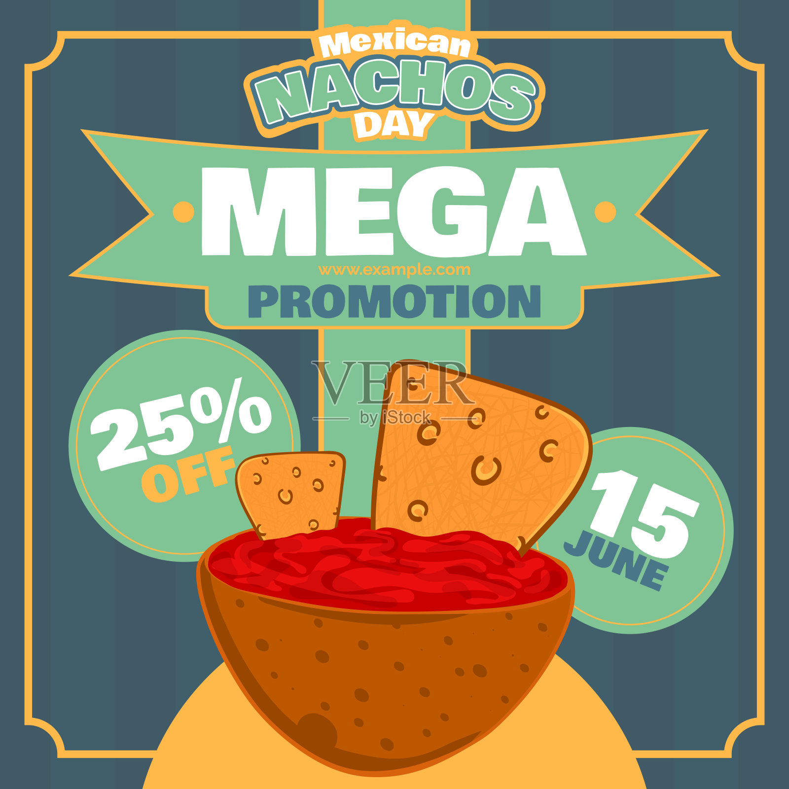 墨西哥美食餐厅社交媒体帖子模板设计元素图片