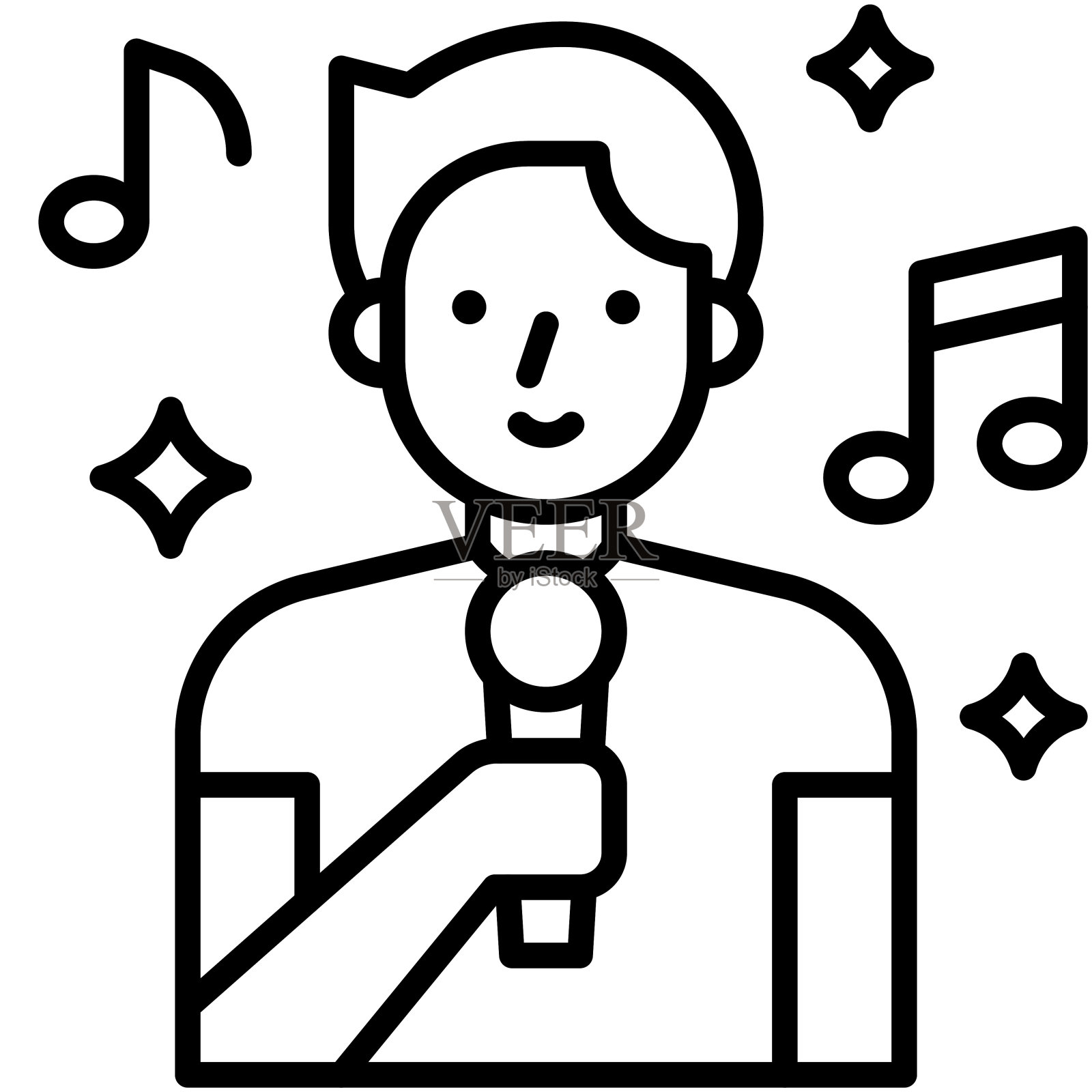 男歌手偶像，新年相关载体插画图片素材