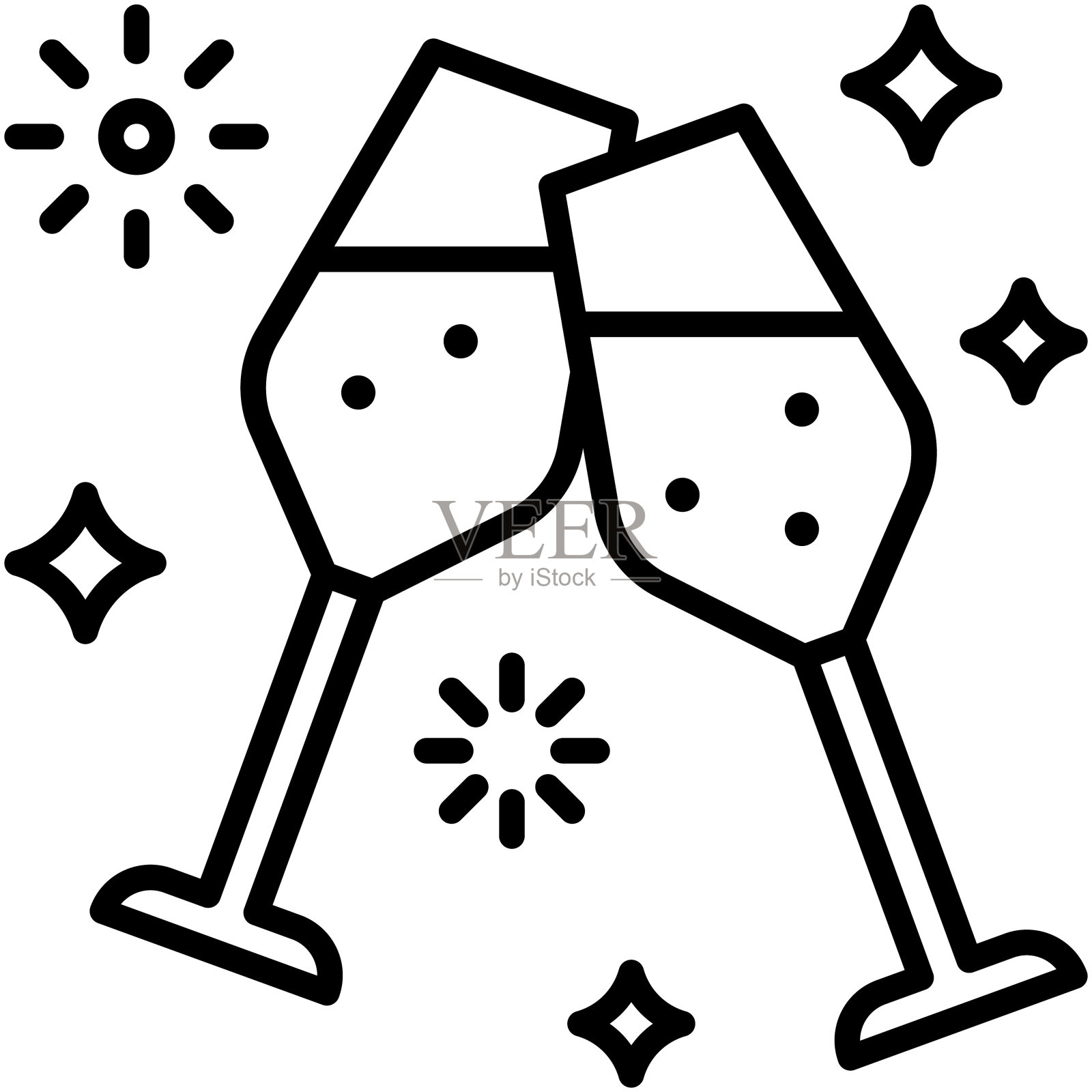 欢乐饮料图标，新年相关向量插画图片素材