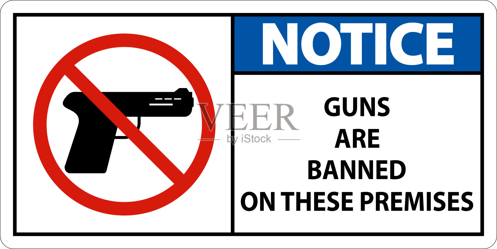 注意禁止枪支的标志，白色背景上禁止枪支的标志插画图片素材
