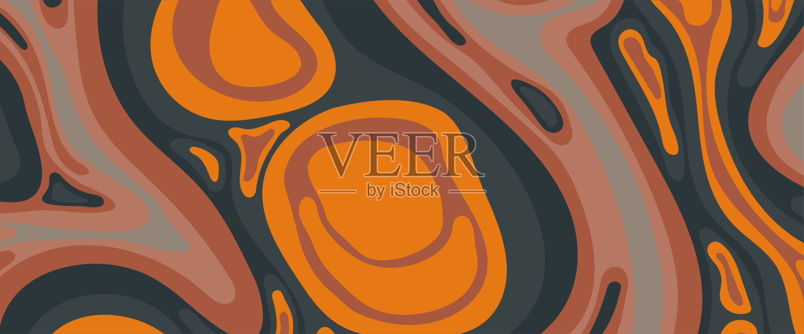 抽象地形等高线中的线条和等高线。插画图片素材