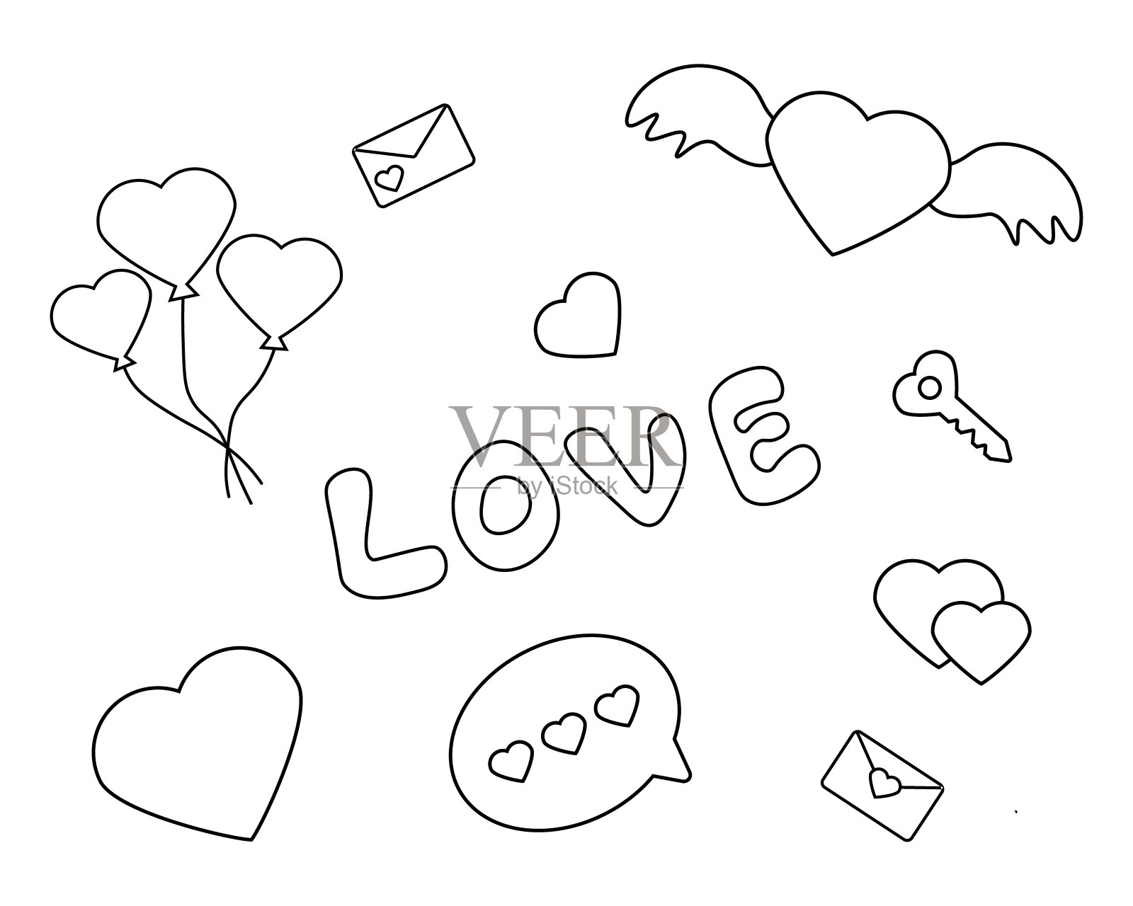 情人节快乐，向量集。插画图片素材