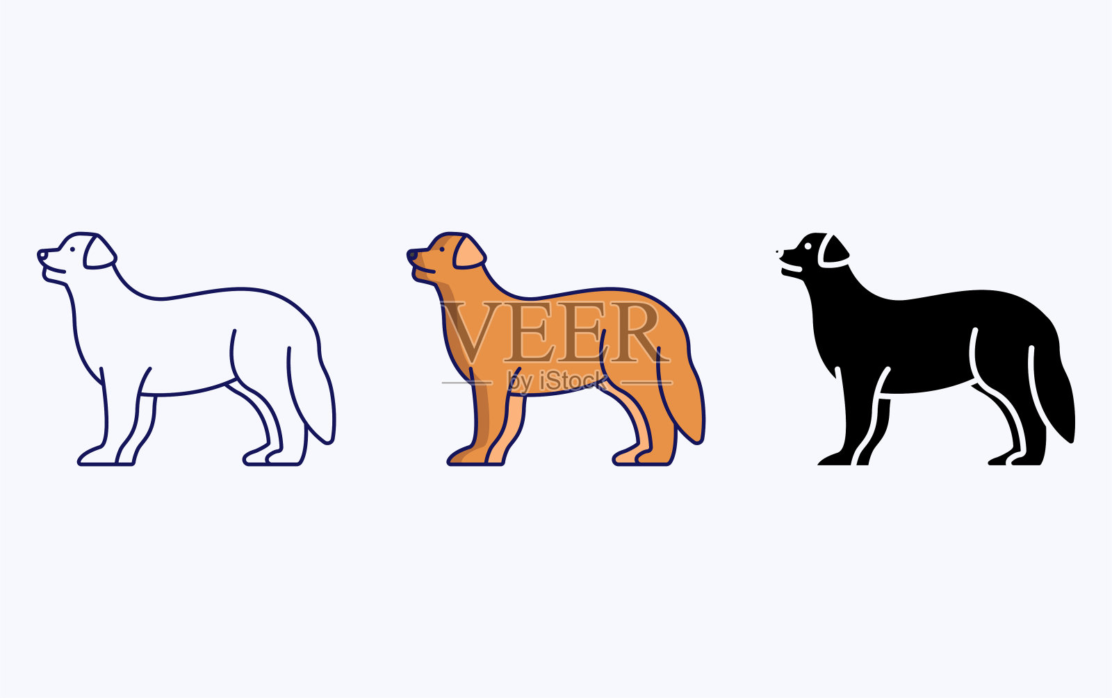 伯尔尼山狗品种插图图标设计元素图片