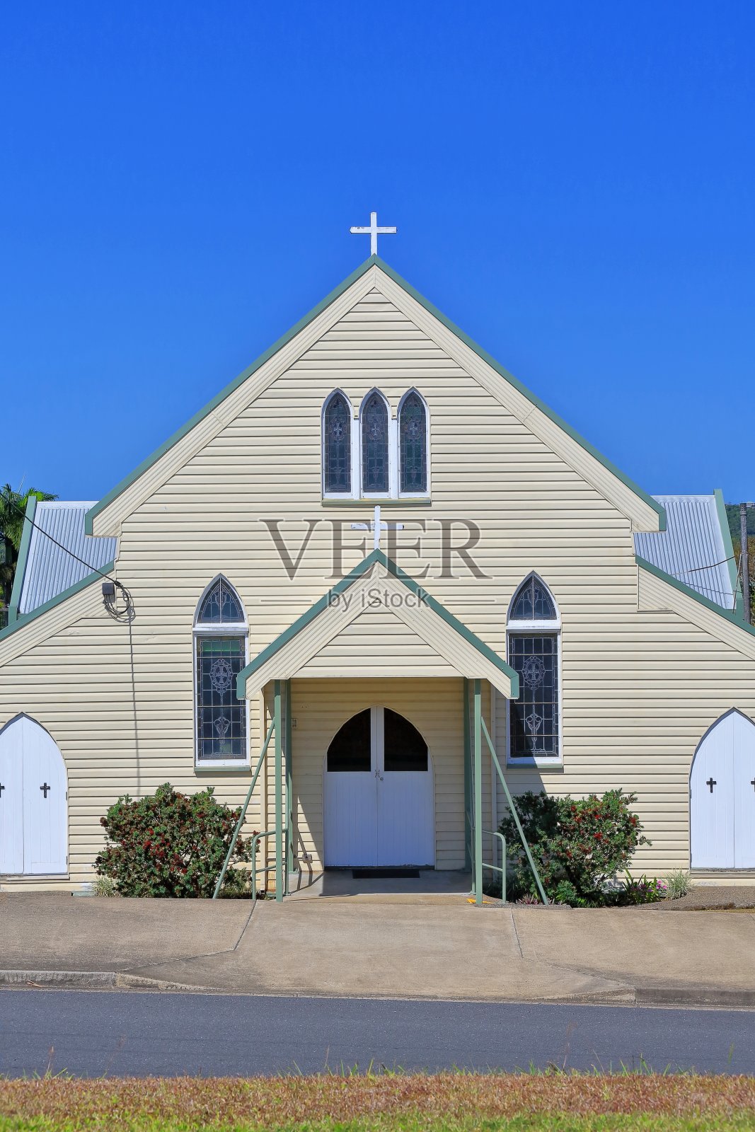 位于兰金街的圣奥尔班圣公会教堂的外观。innisfail -澳大利亚- 307照片摄影图片