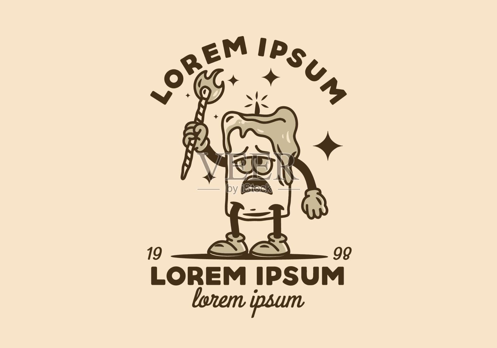 手和脚蜡烛的插图吉祥物设计插画图片素材