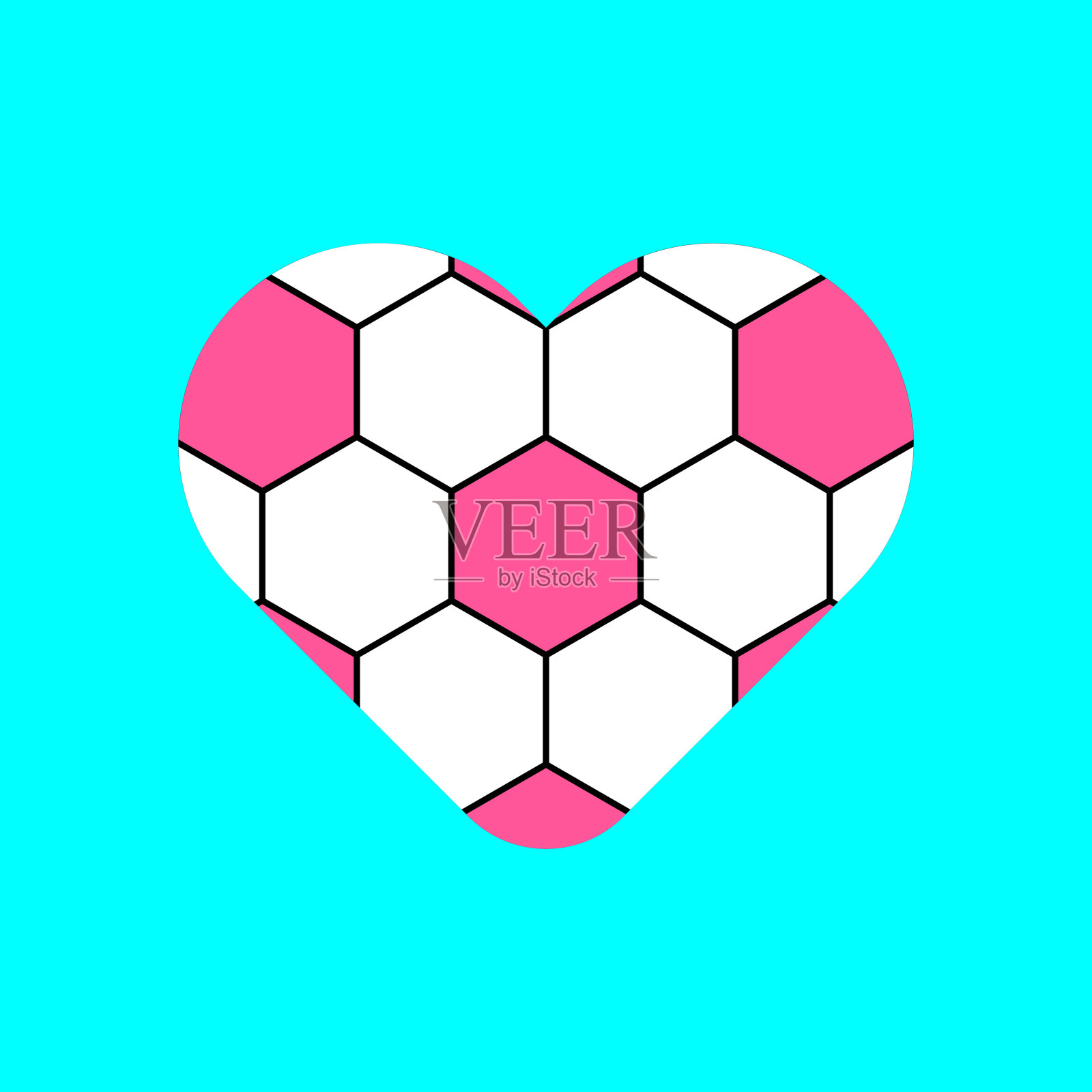 足球心脏图标说明矢量。插画图片素材