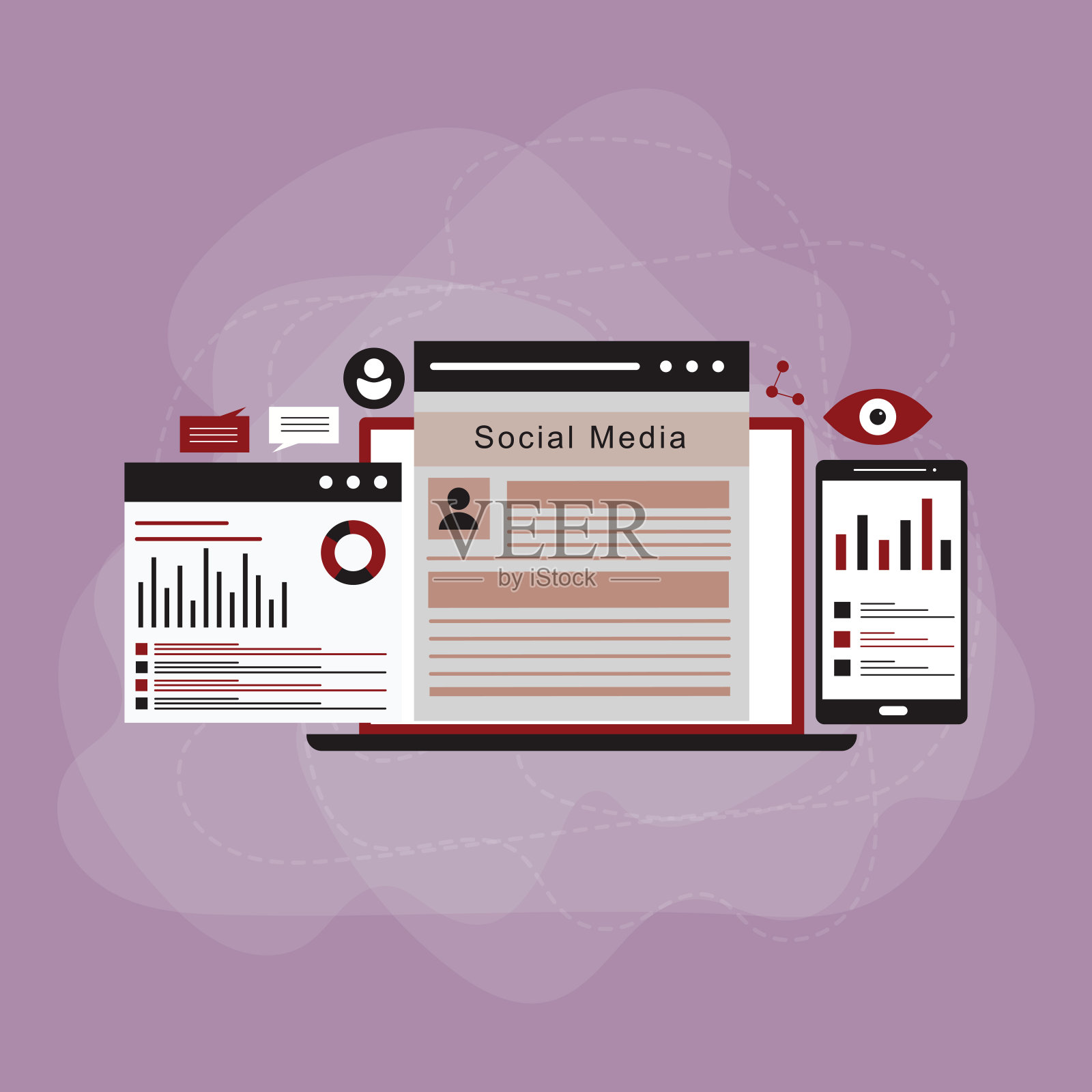 社交媒体营销插画图片素材