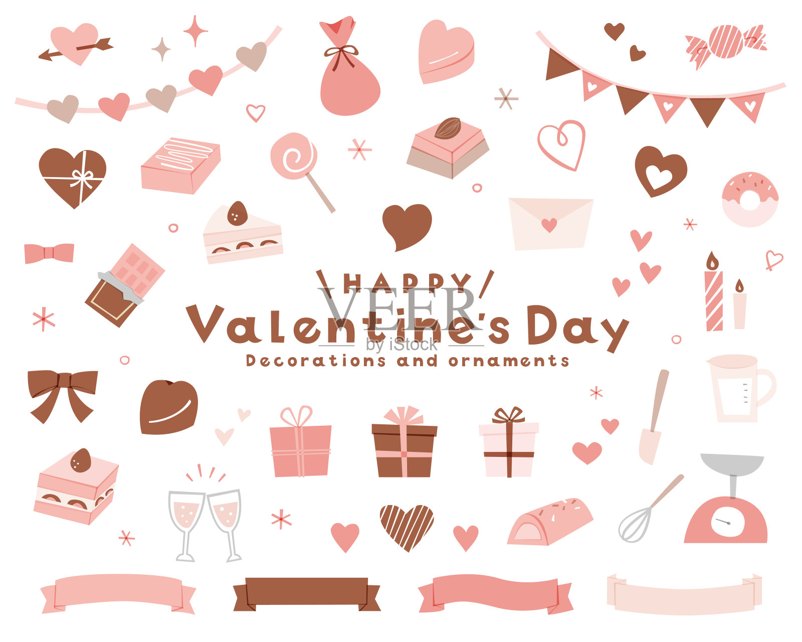 手绘情人节插画/图标插画图片素材