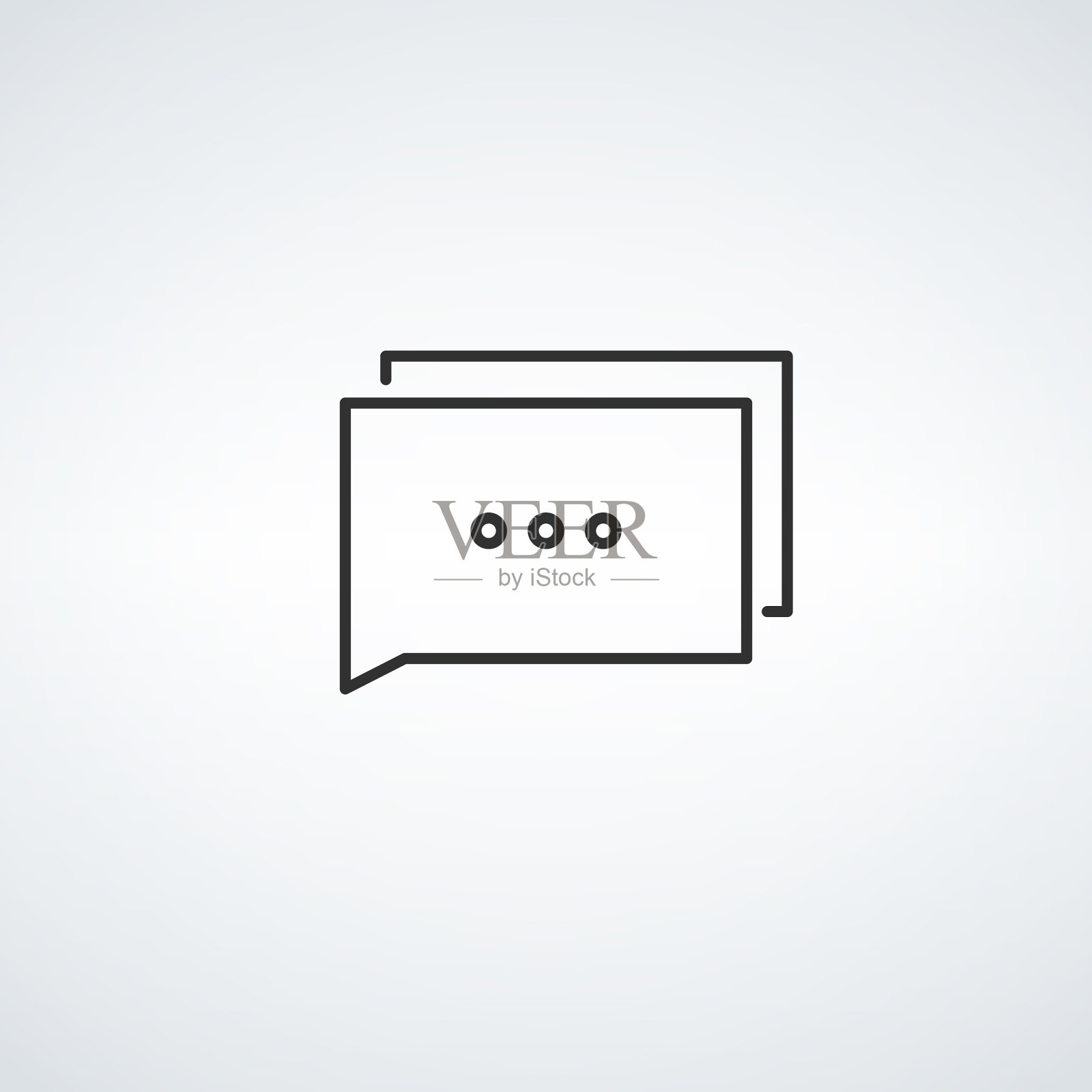 通信图标两个线性聊天气泡聊天图标素材