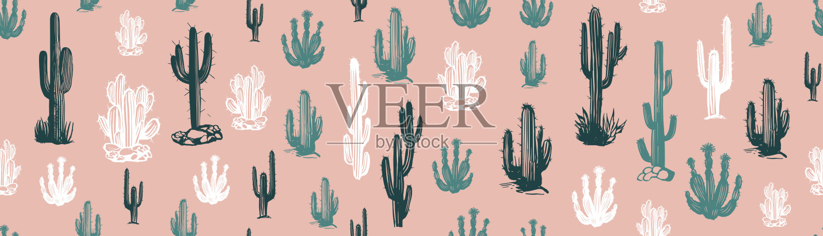 仙人掌集手绘插画，矢量插画图片素材