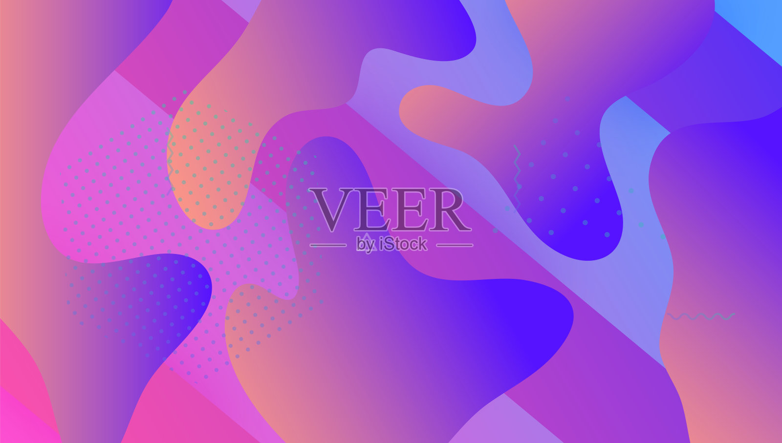 霓虹旗帜。彩色登陆页。移动帧。液体覆盖。紫色平面海报。艺术几何设计。技术说明。最小的元素。紫罗兰霓虹灯插画图片素材