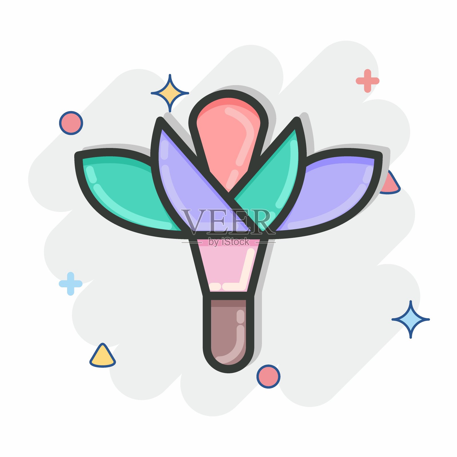 2.图标花与植物符号有关。漫画风格。简单的说明。工厂。橡树。叶子。玫瑰插画图片素材