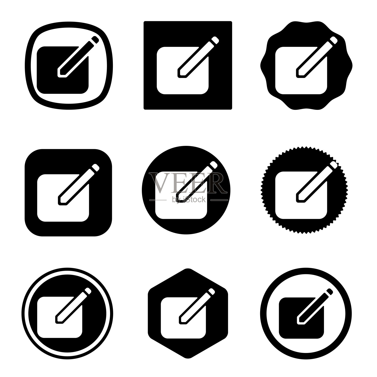 创建图标集。网站设置图标矢量。电脑和手机图标素材