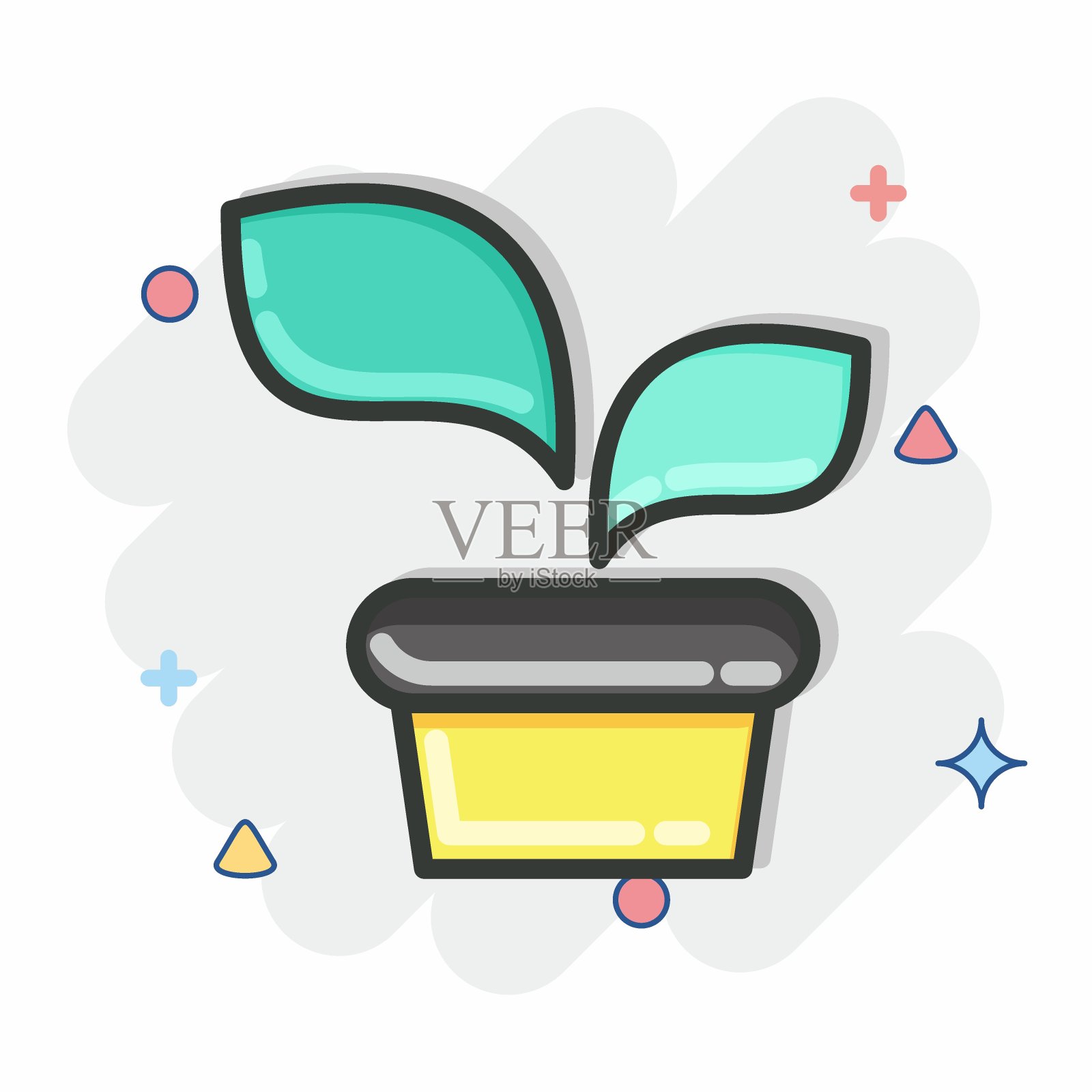 图标。与植物符号有关。漫画风格。简单的说明。工厂。橡树。叶子。玫瑰插画图片素材