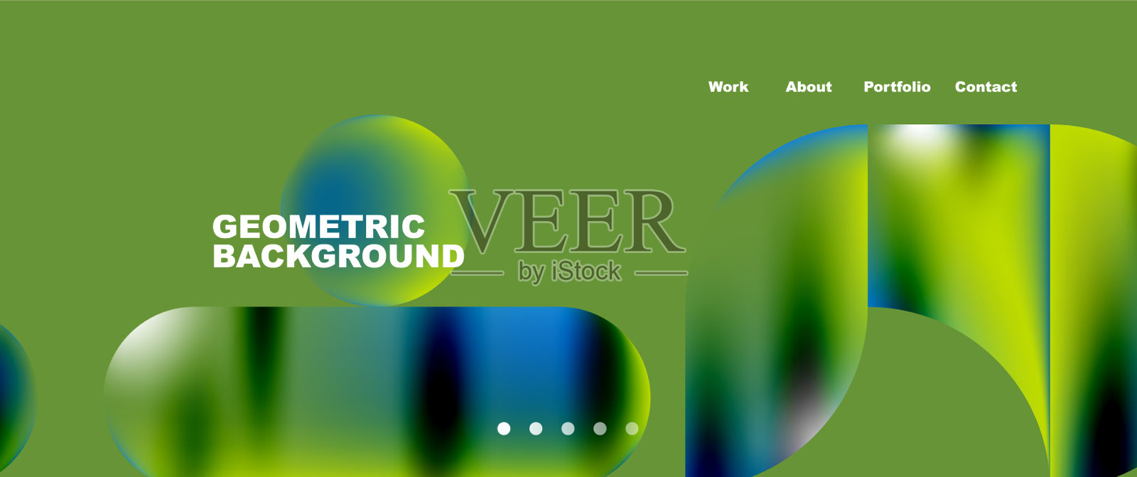 彩色金属几何形状最小插画图片素材