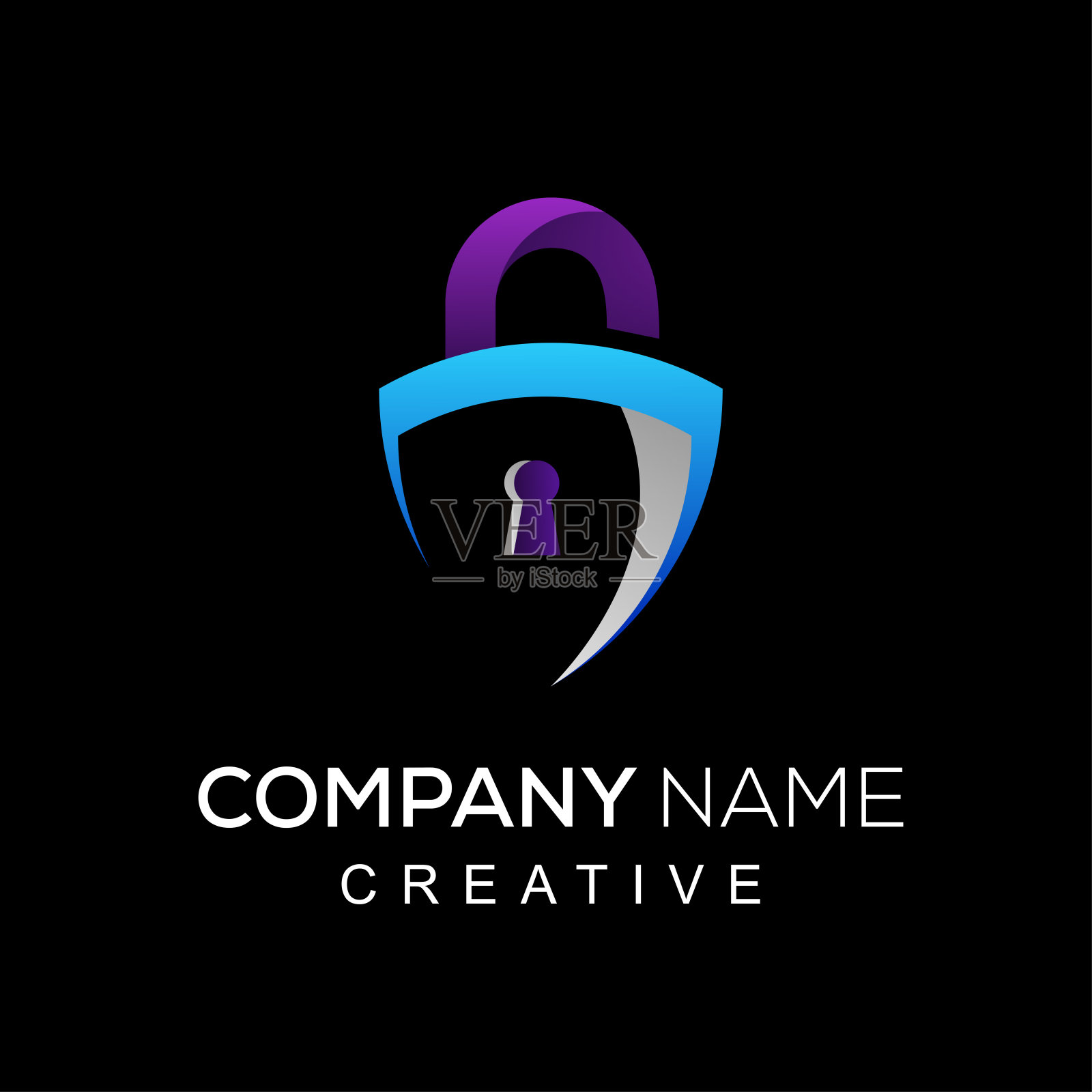 公司名称设计渐变色彩插画图片素材