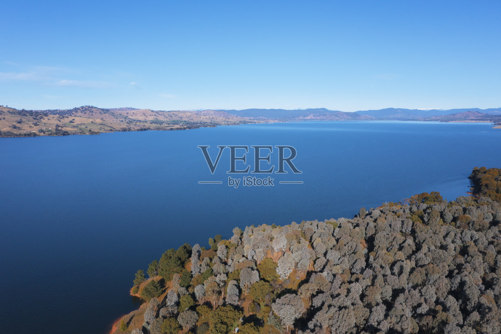 澳大利亚休谟湖的鸟瞰图照片摄影图片