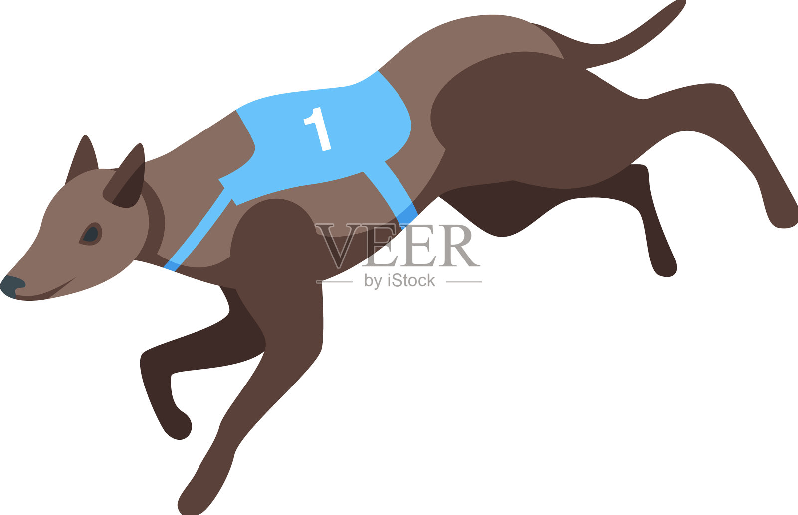 犬冲刺图标等长动物宠物插画图片素材