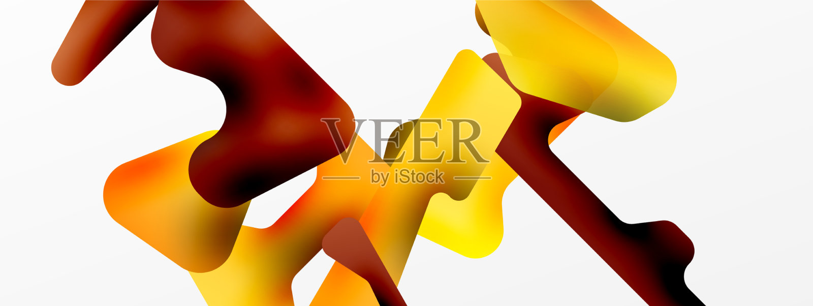 色彩鲜艳的抽象形状组成插画图片素材