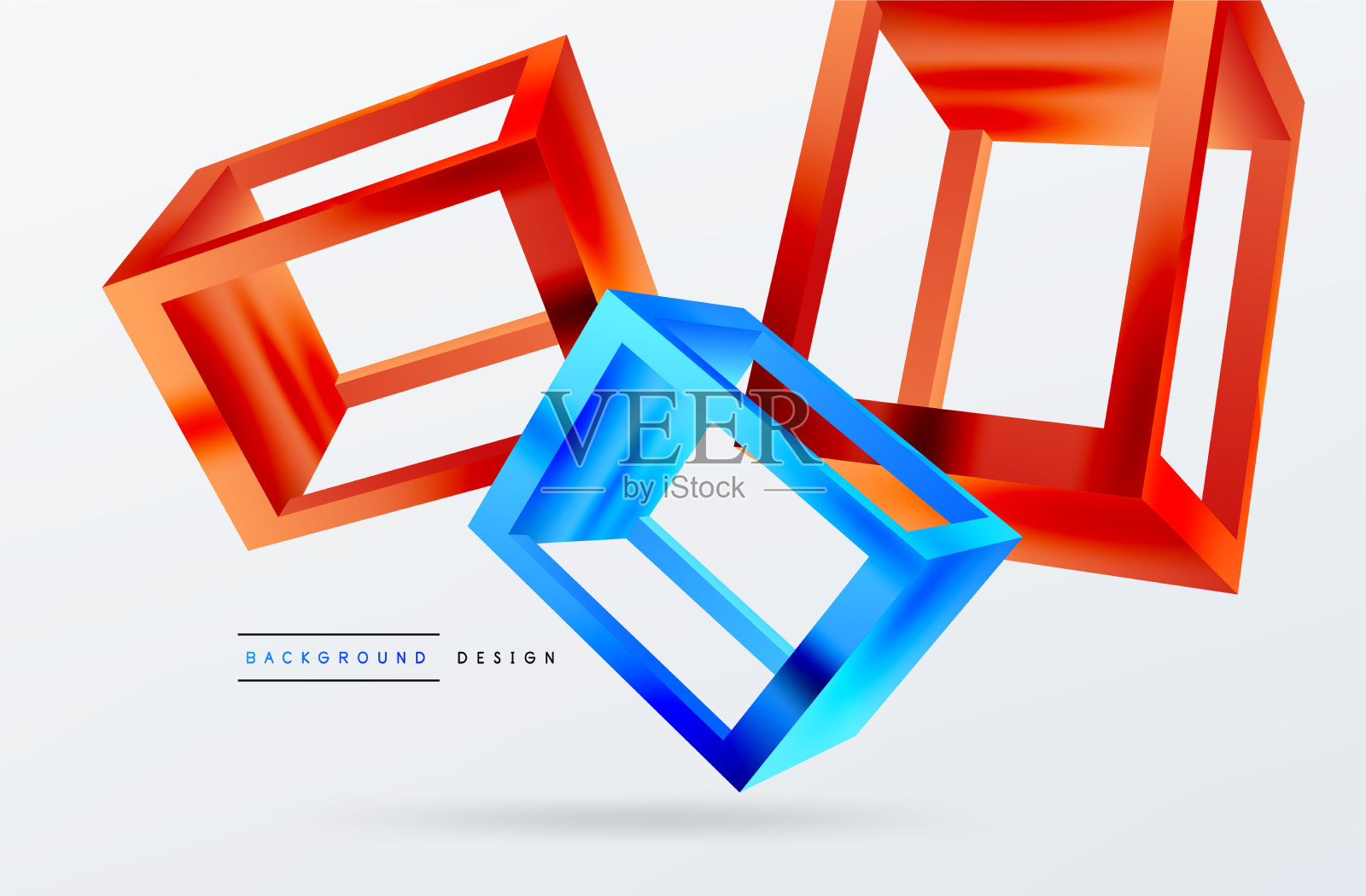 3d立方体形状几何背景新潮插画图片素材