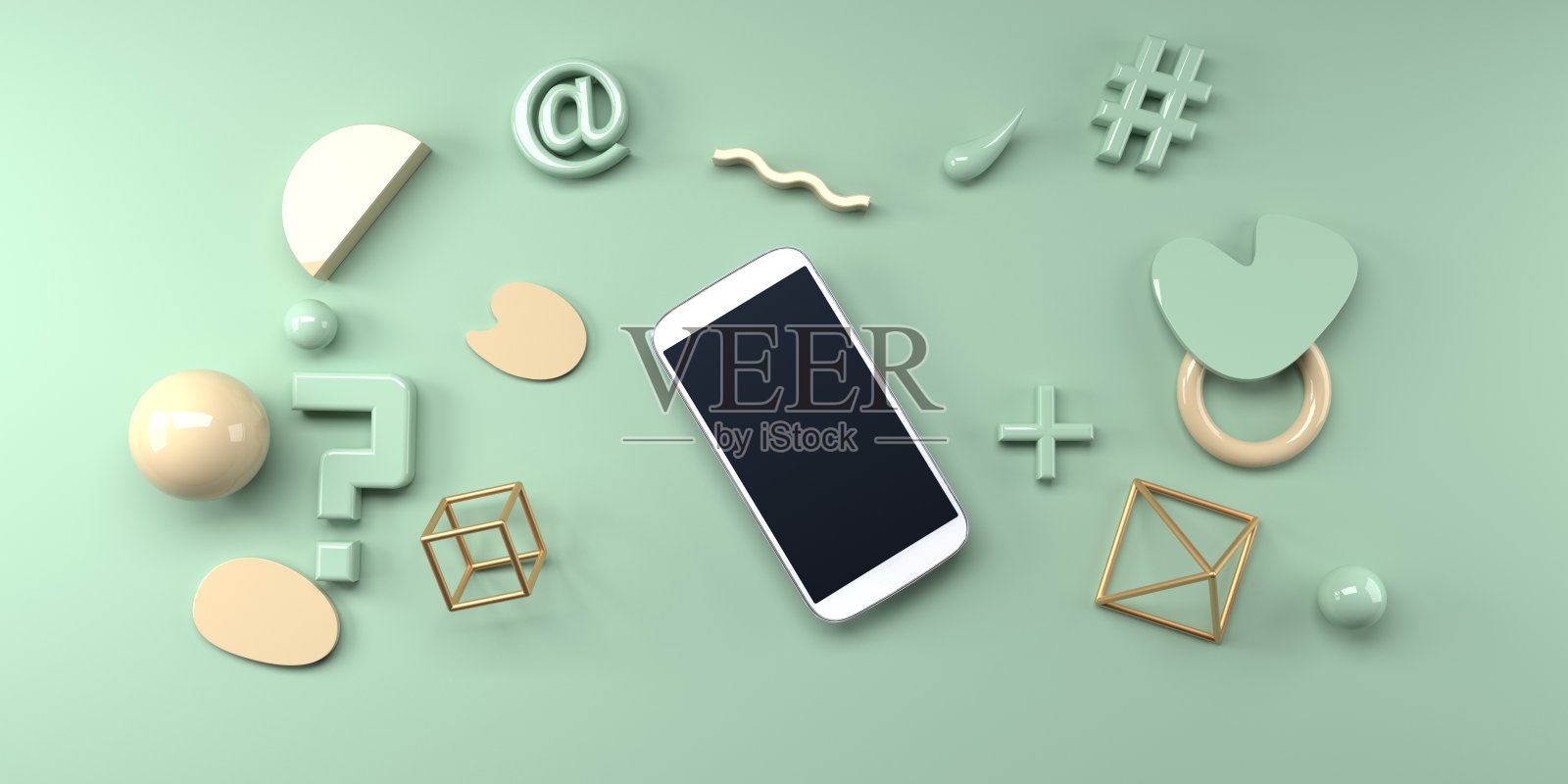 几何形状的智能手机照片摄影图片