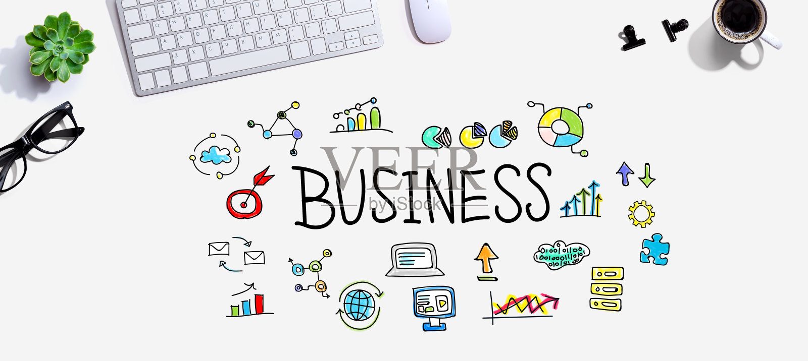 商务用电脑键盘照片摄影图片