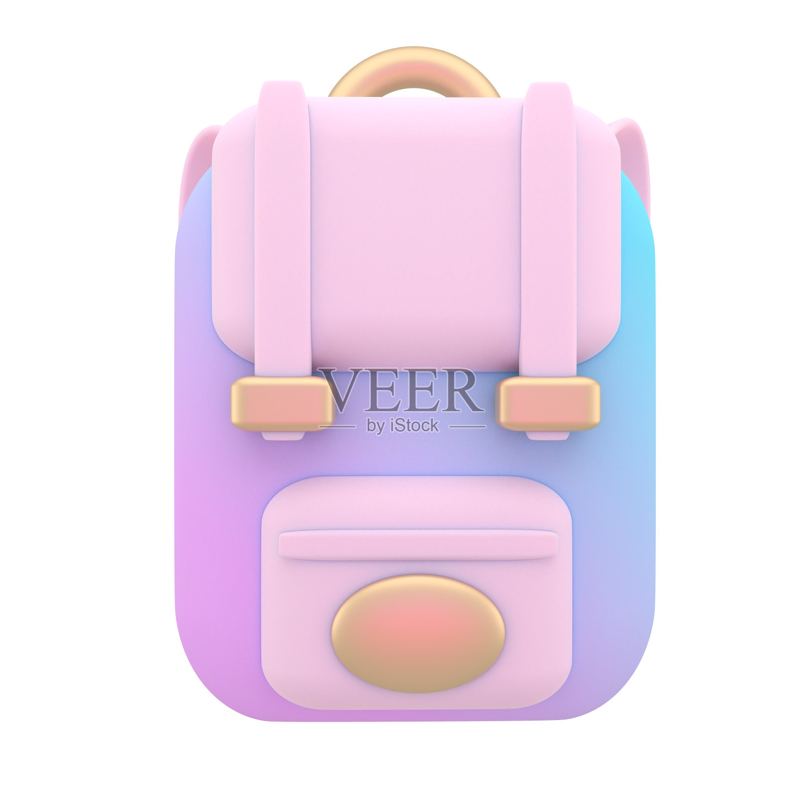 书包书包学校教育图标3d渲染插图。插画图片素材