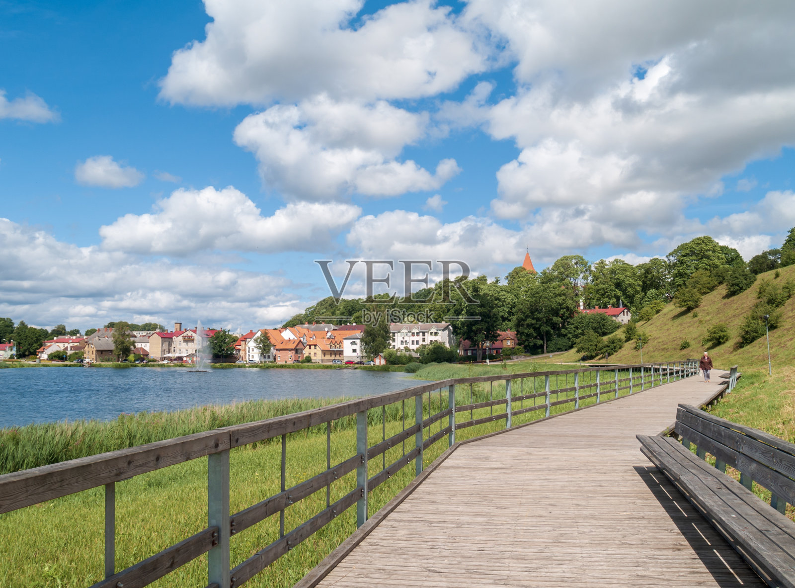 Talsi镇。照片摄影图片