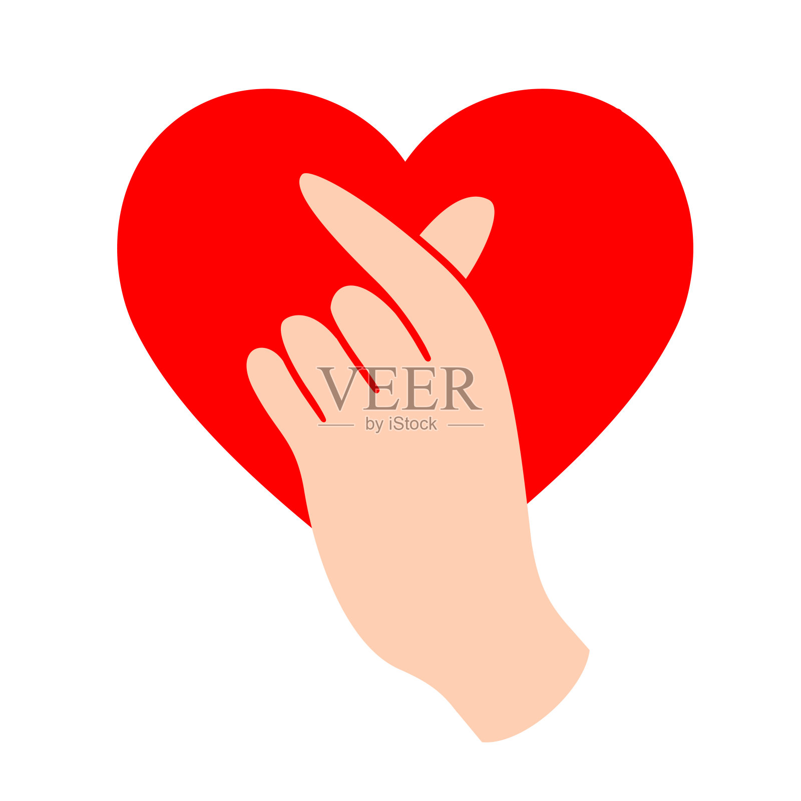 用手指表达爱意。插画图片素材