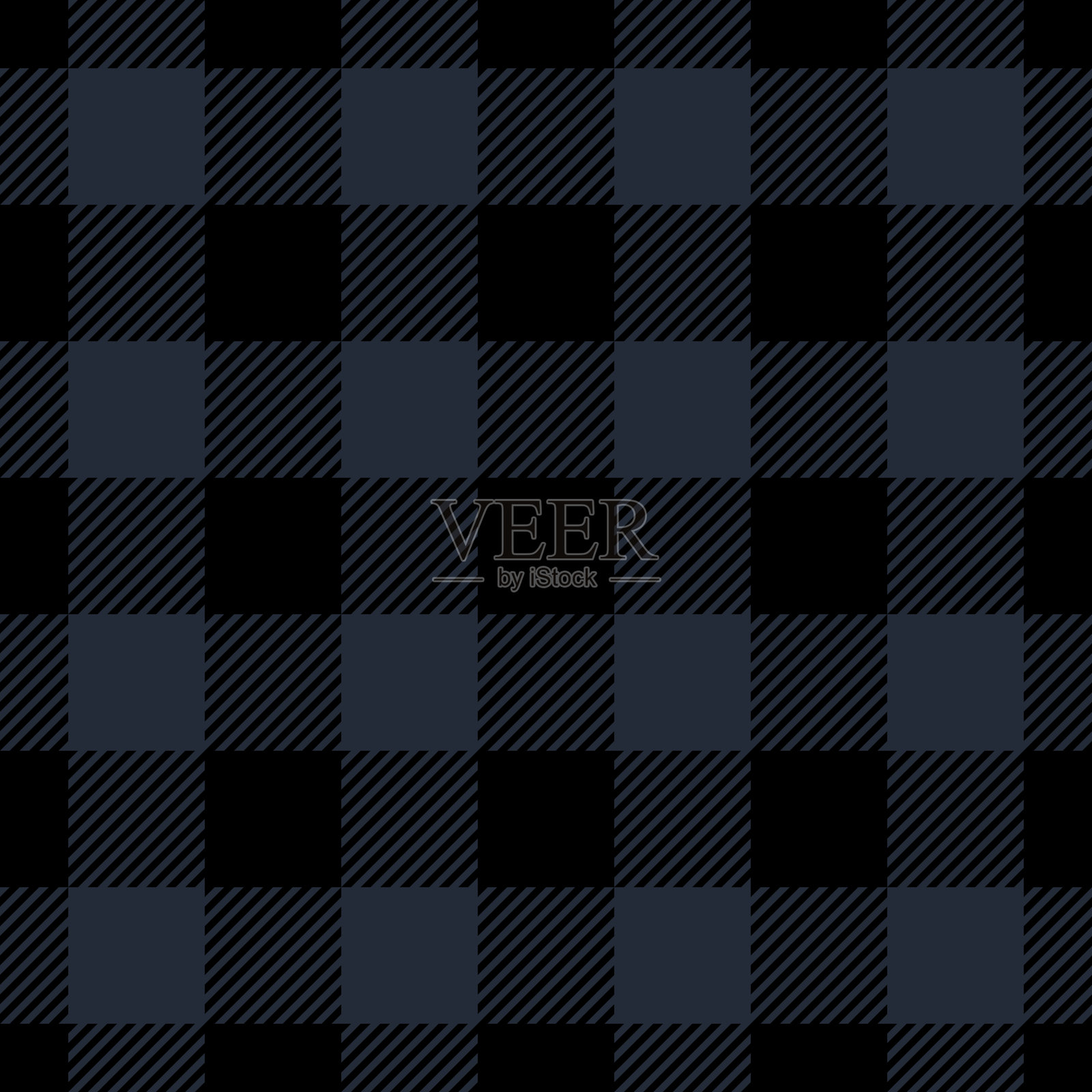 暗笼背景，矢量。无缝黑色格纹图案。插画图片素材