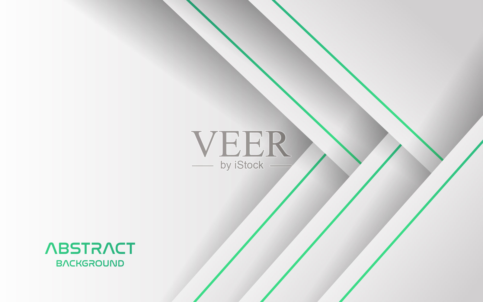 抽象白绿线颜色与重叠层背景。eps10向量插画图片素材
